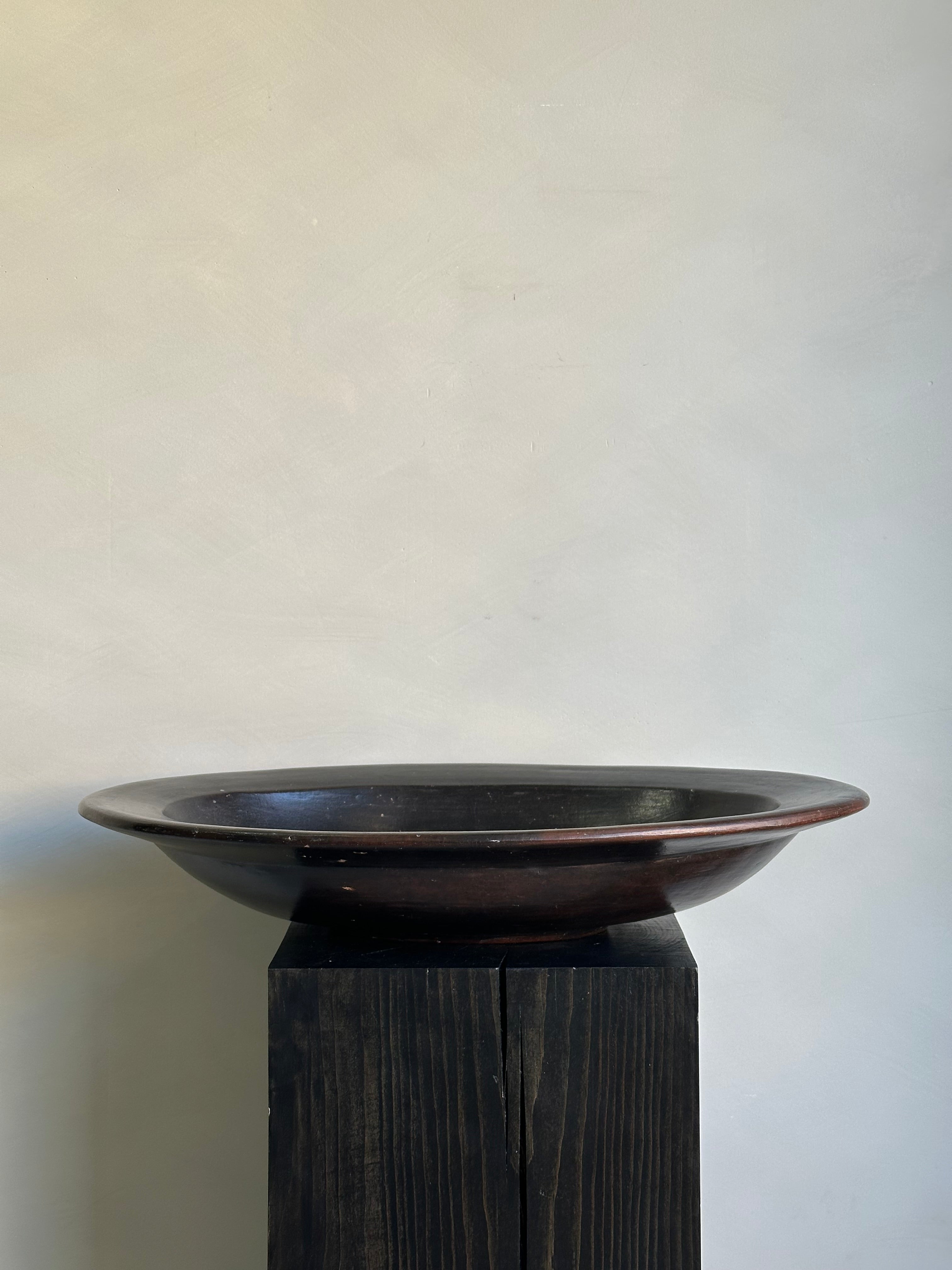 LARGE WOODEN OVAL BOWL