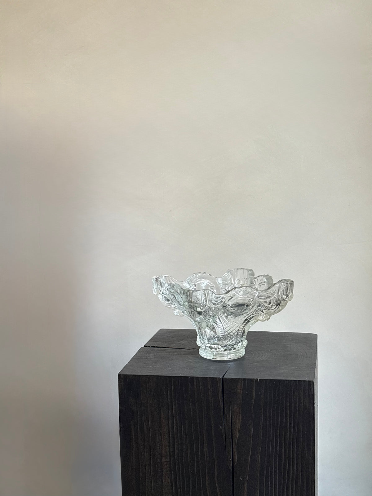 VINTAGE CRYSTAL SQUARE BOWL
