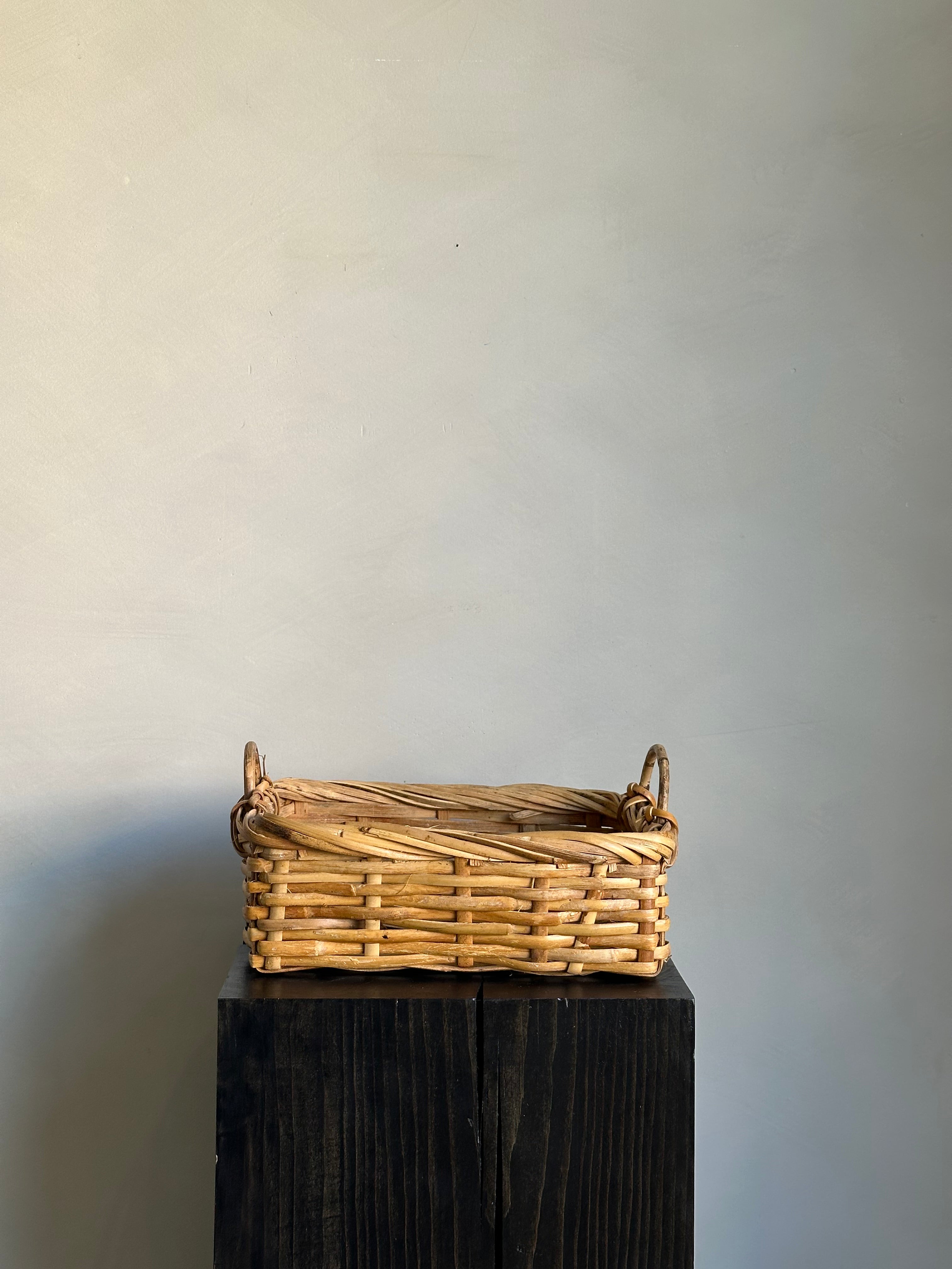 SMALL RECTANGLE BASKET WITH HANDLES