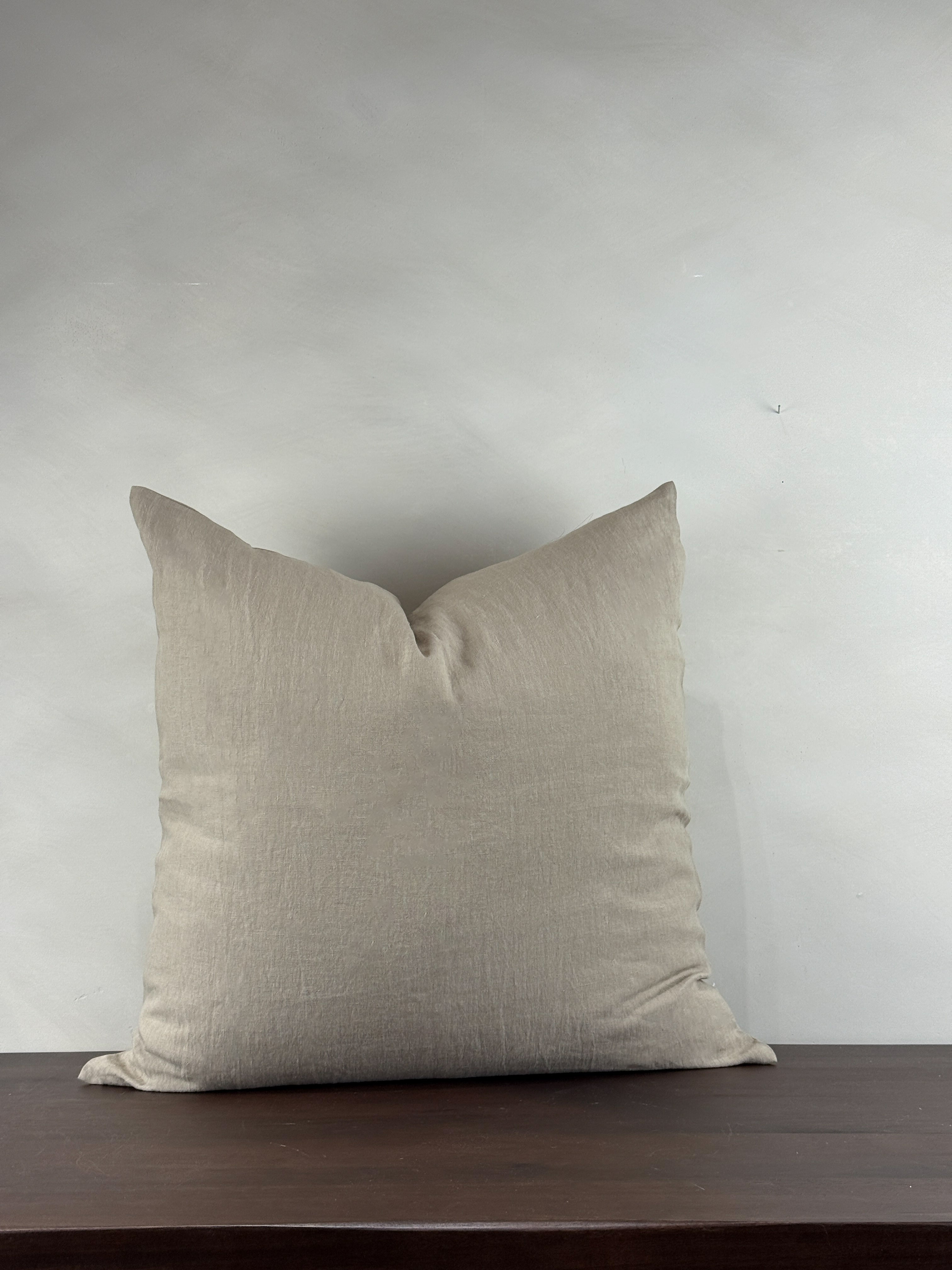 24" SOLID LINEN PILLOW COVER | NATURAL CLAY | BLVG COLLECTION