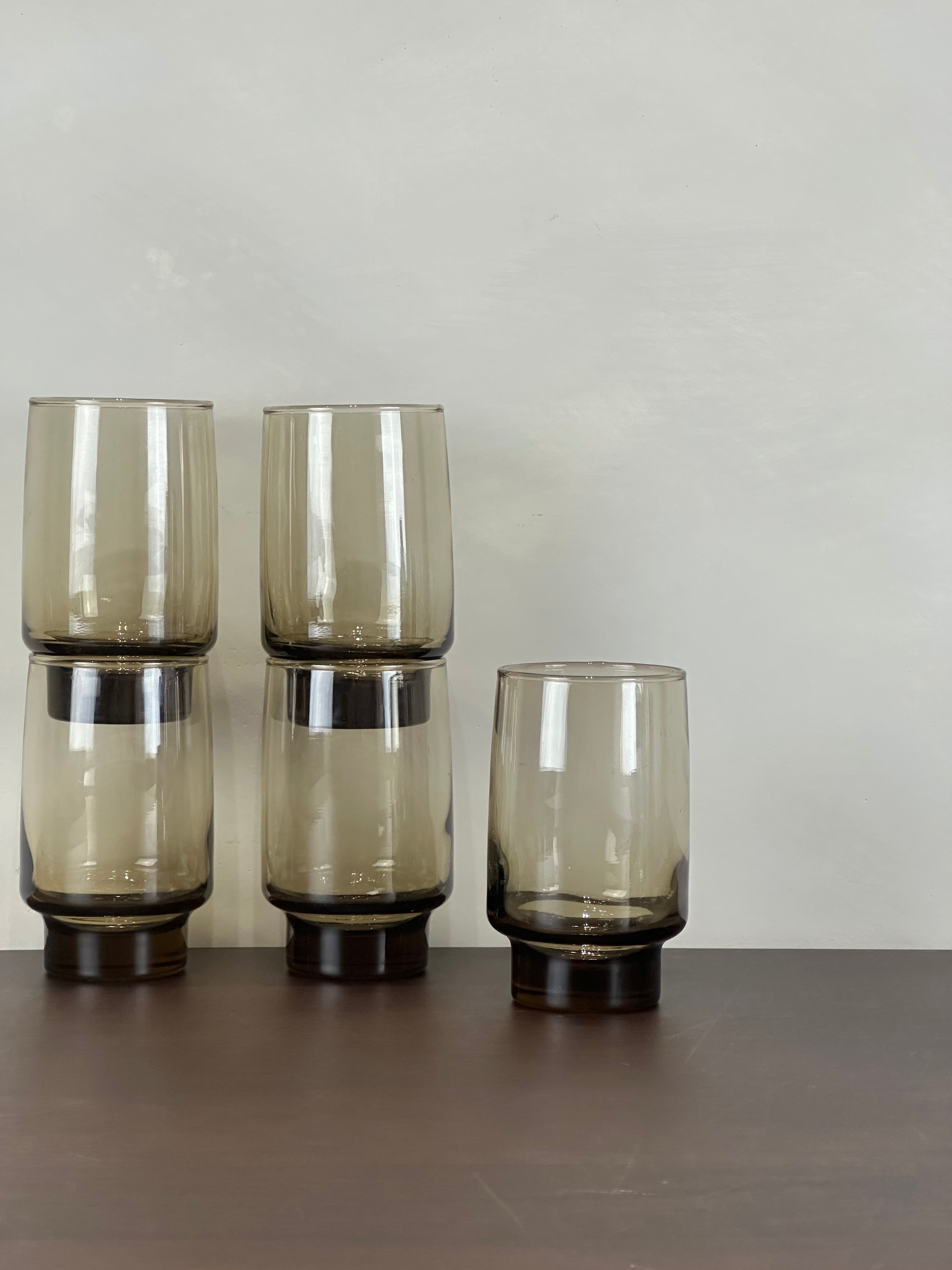 BROWN TINTED DRINKING GLASS