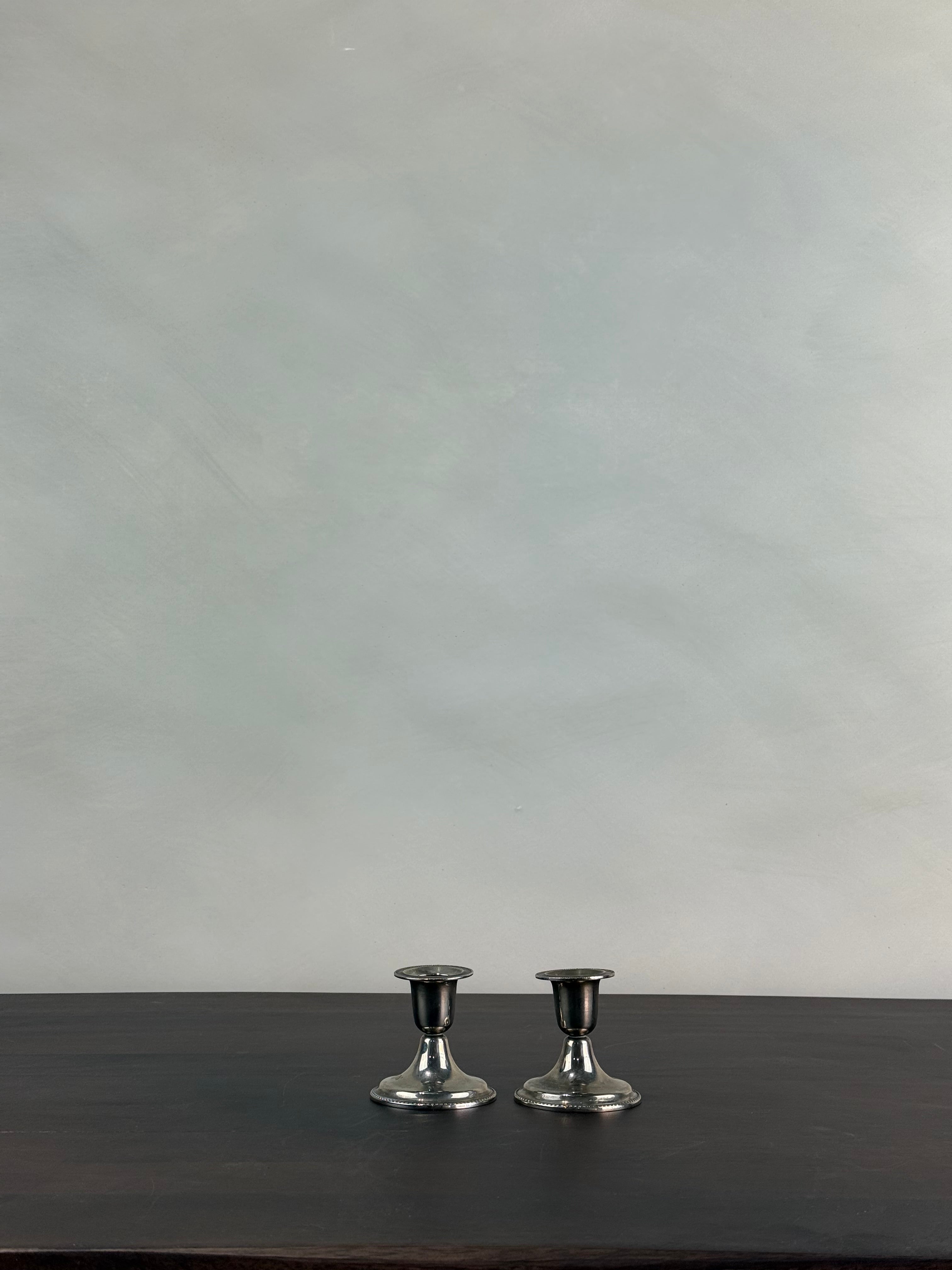 SMALL CHROME CANDLESTICKS