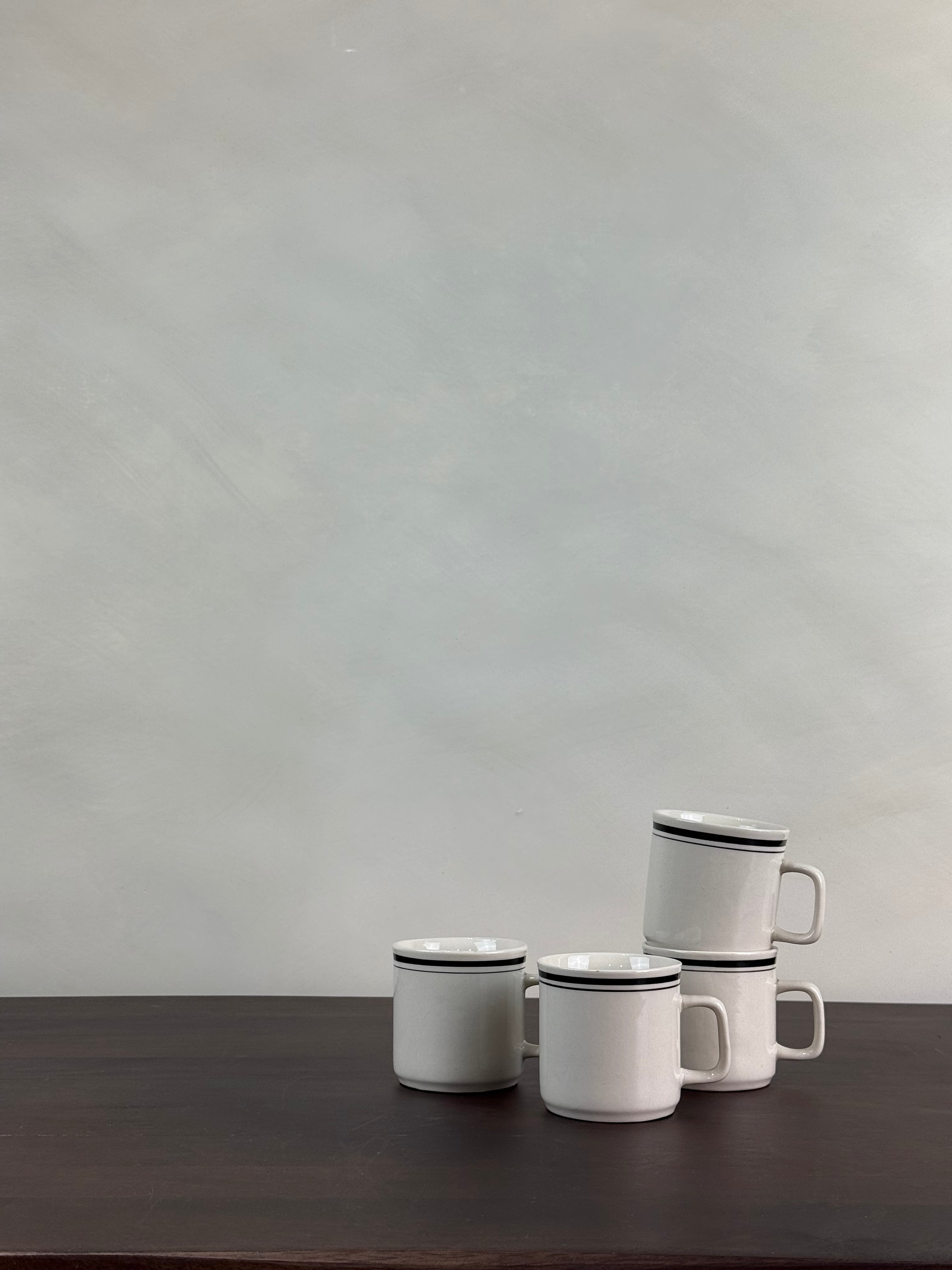BLACK AND WHITE STRIPED MUG