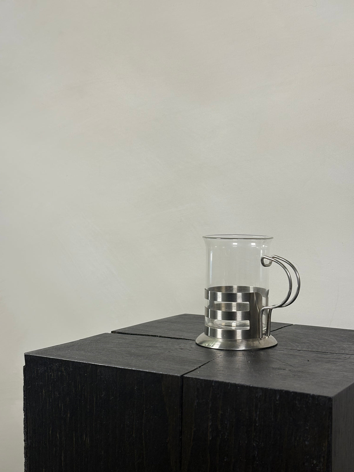 MODERN CHROME + GLASS MUG