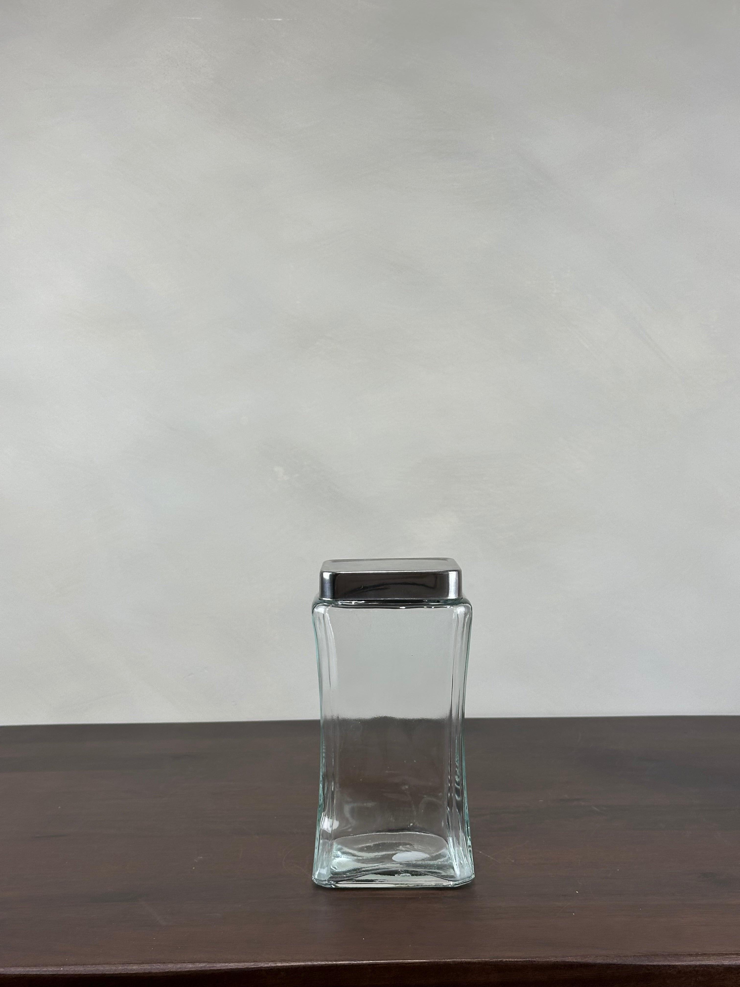 SQUARE GLASS JAR - LARGE
