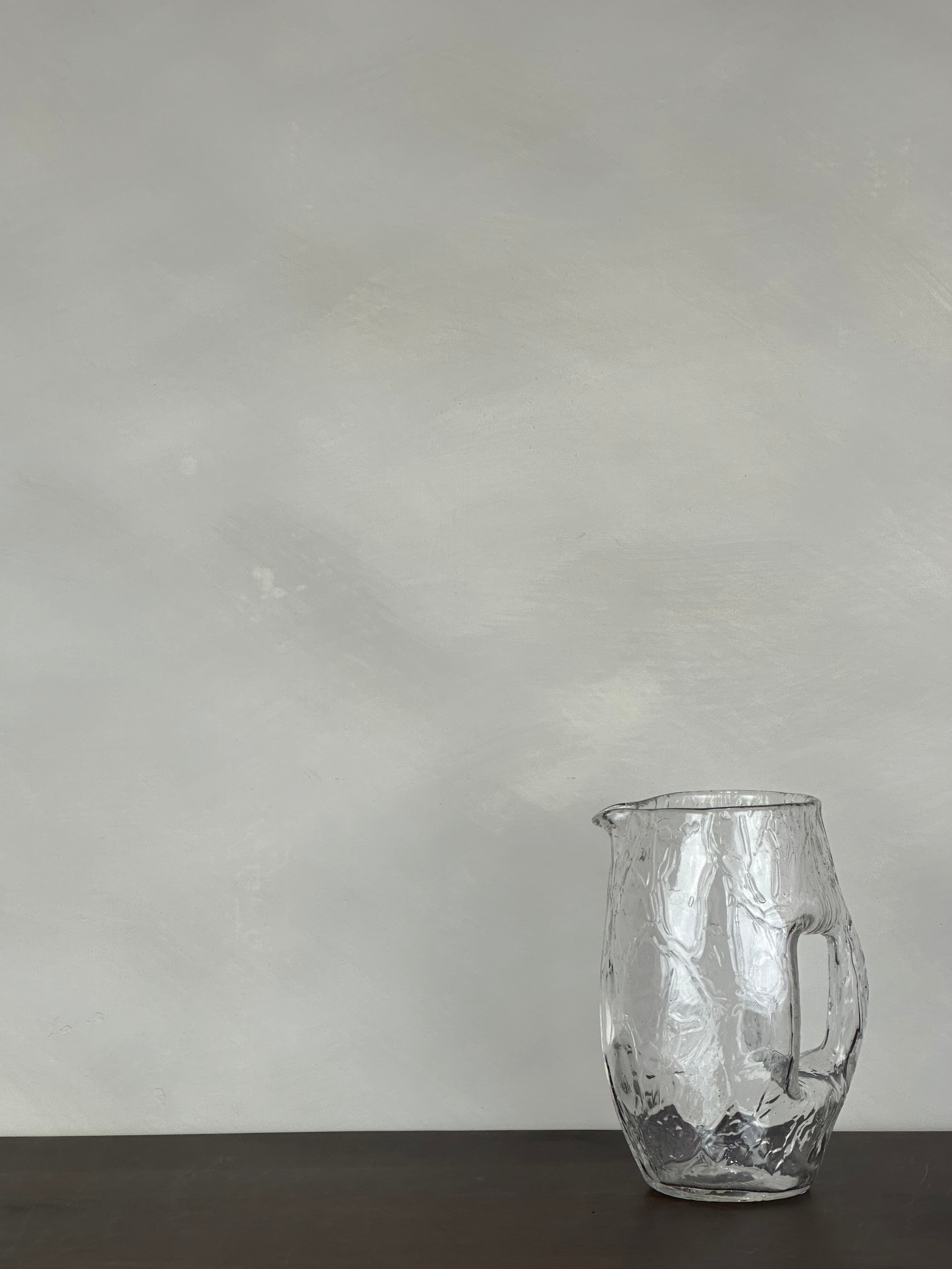 TEXTURED GLASS PITCHER