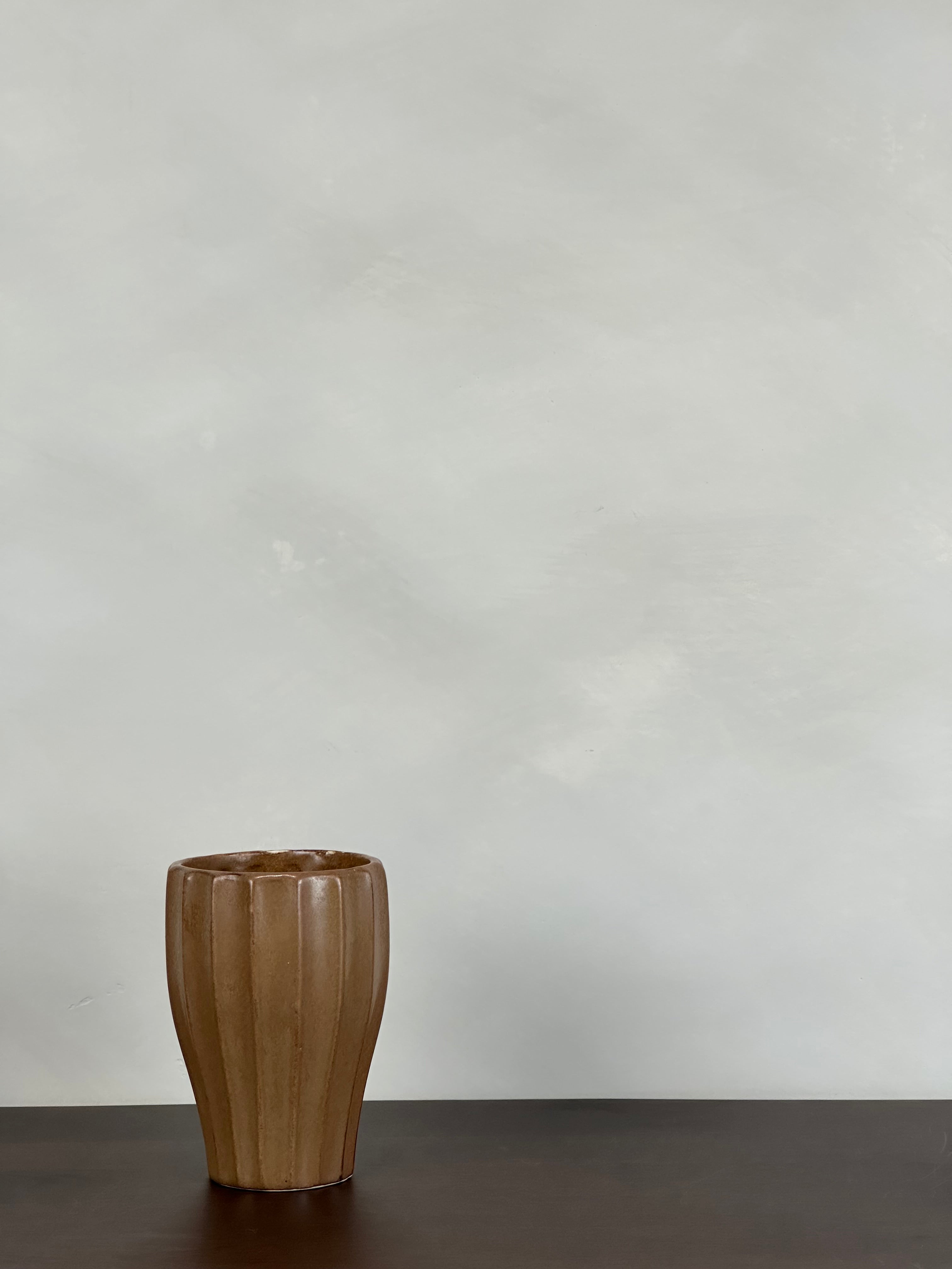 TEXTURED BROWN VASE