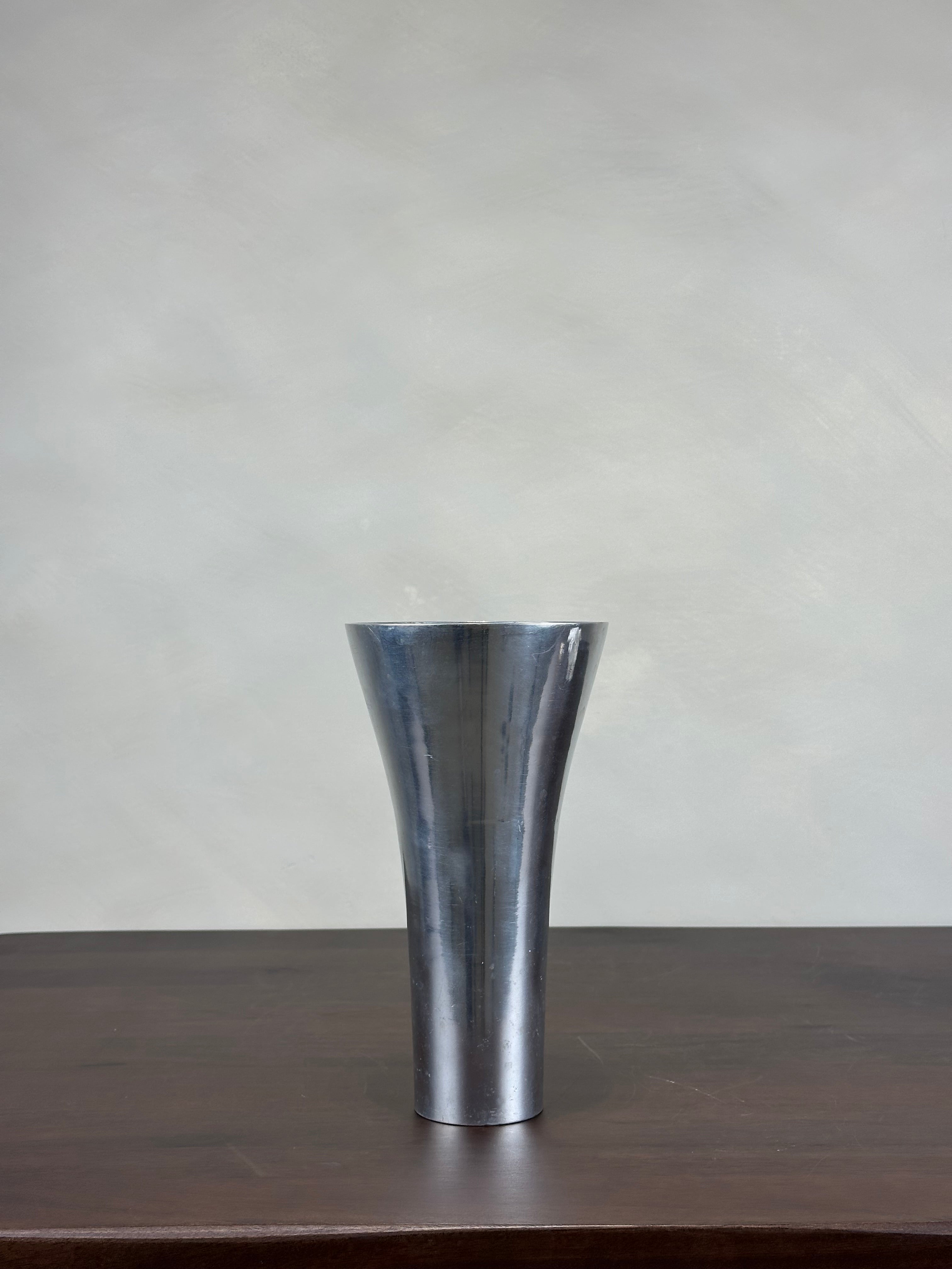 FLARED CHROME VASE