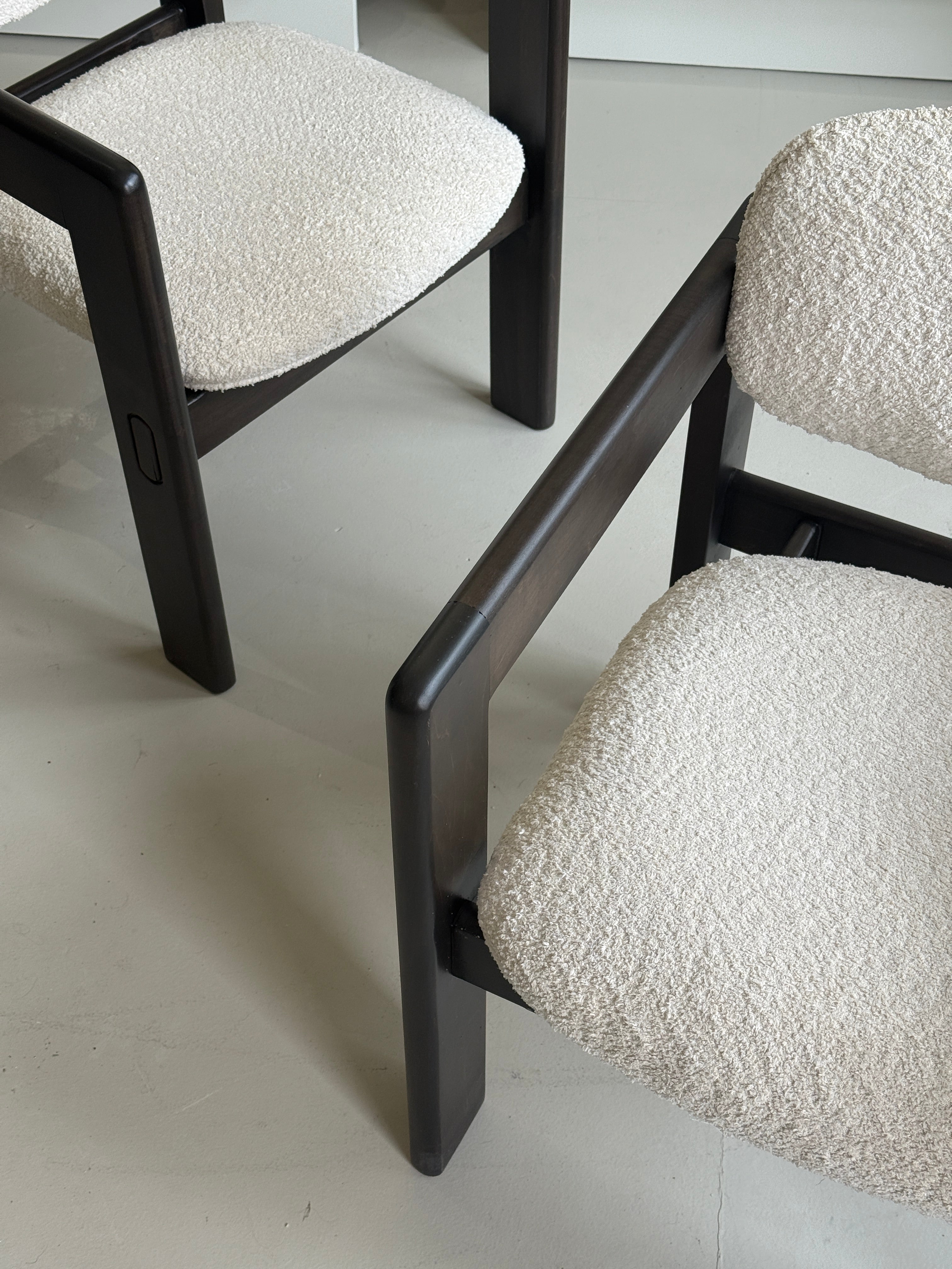 Vintage 1980s European Oak Sculptural Armchair – Restored