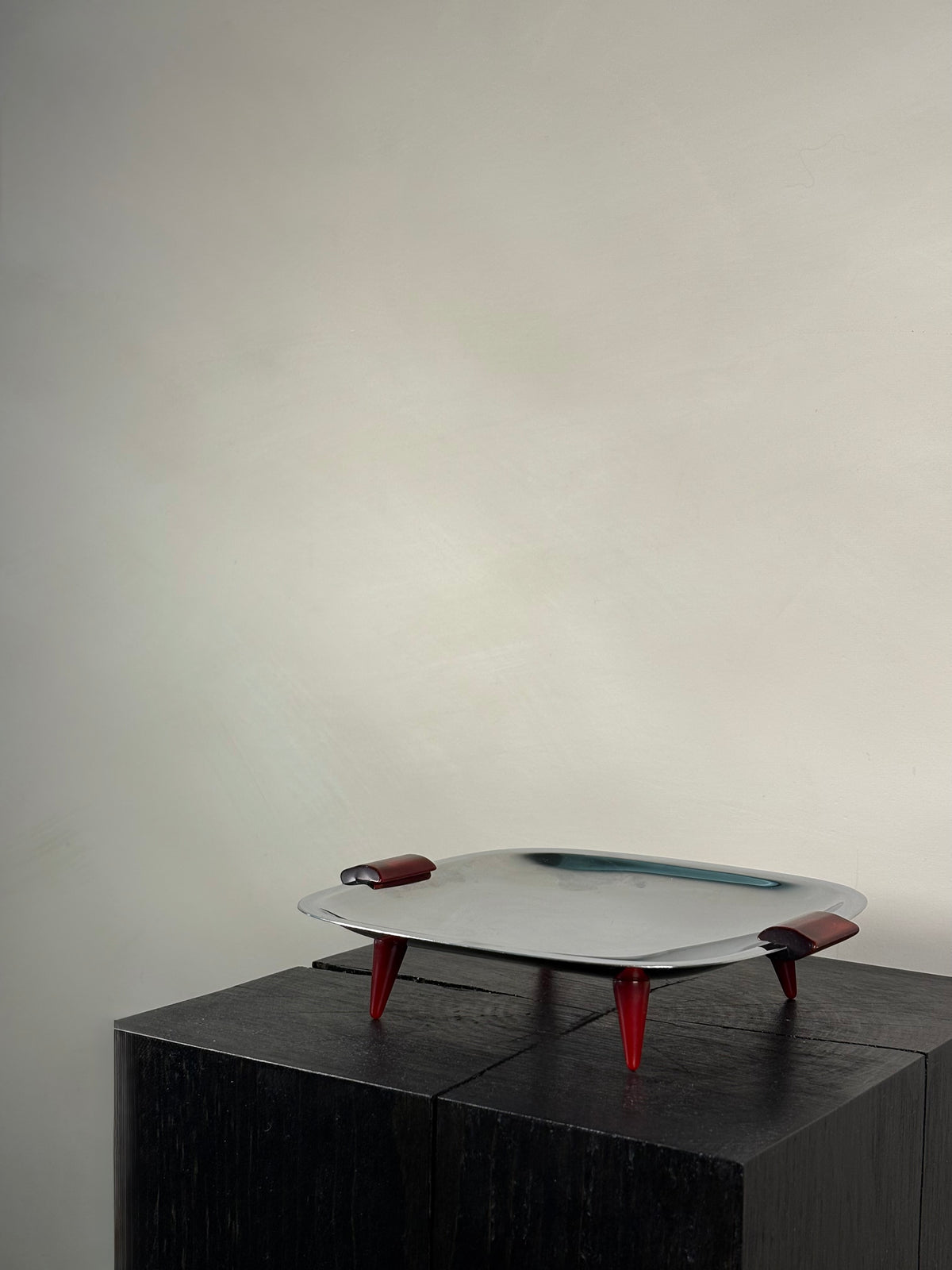 FOOTED CHROME TRAY