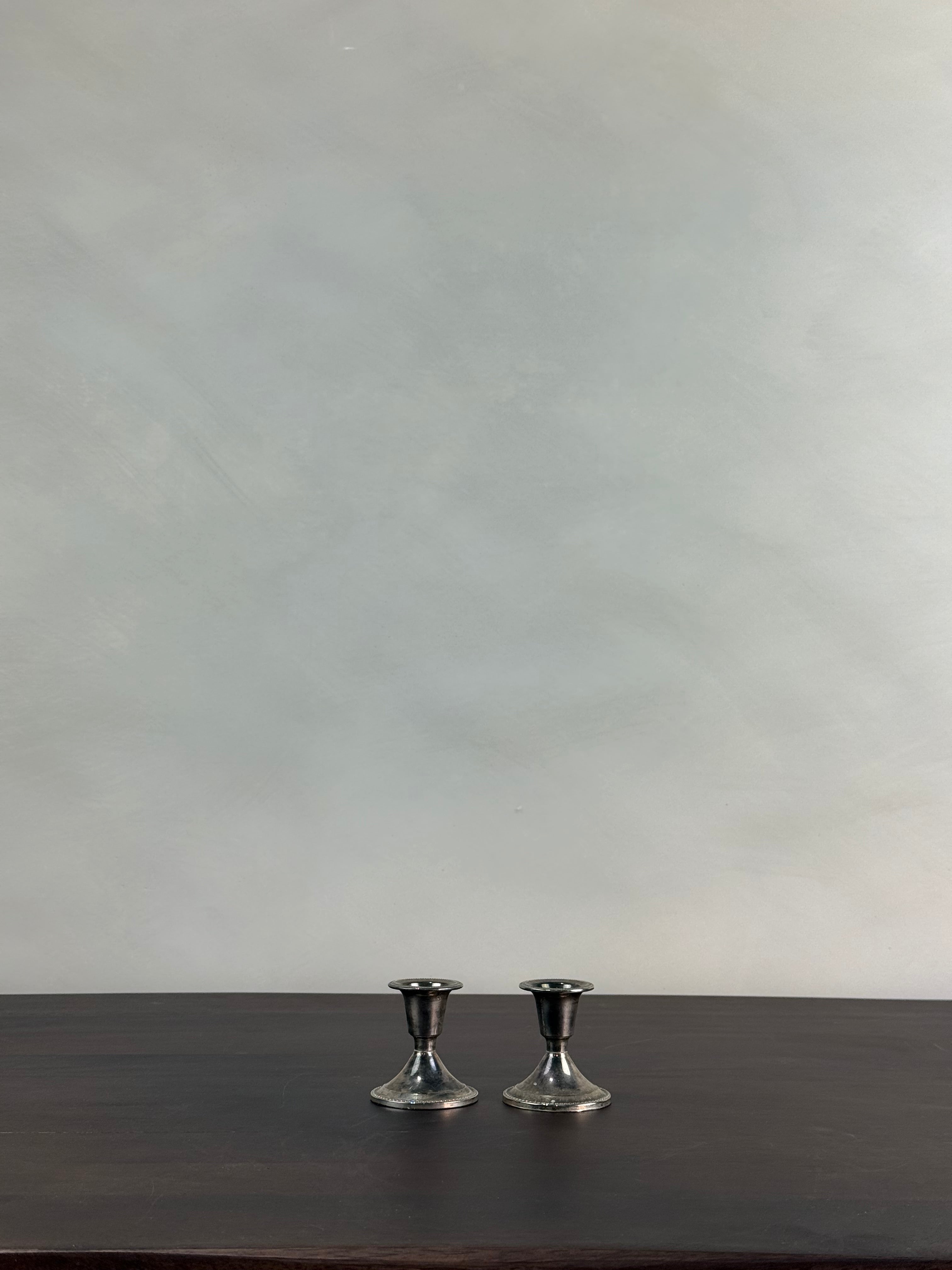 SMALL CHROME CANDLESTICKS
