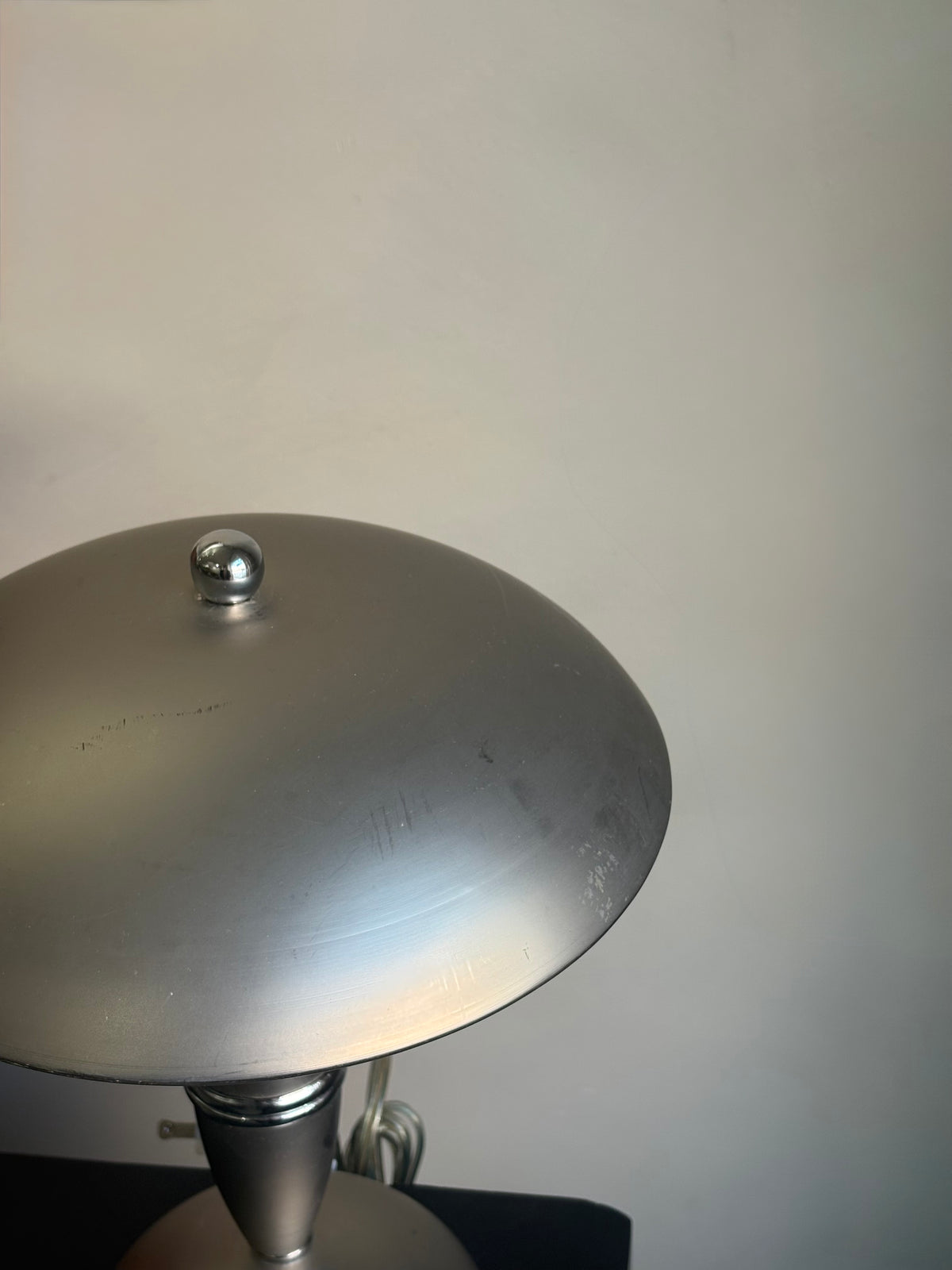 BRUSHED METAL MUSHROOM TABLE LAMP
