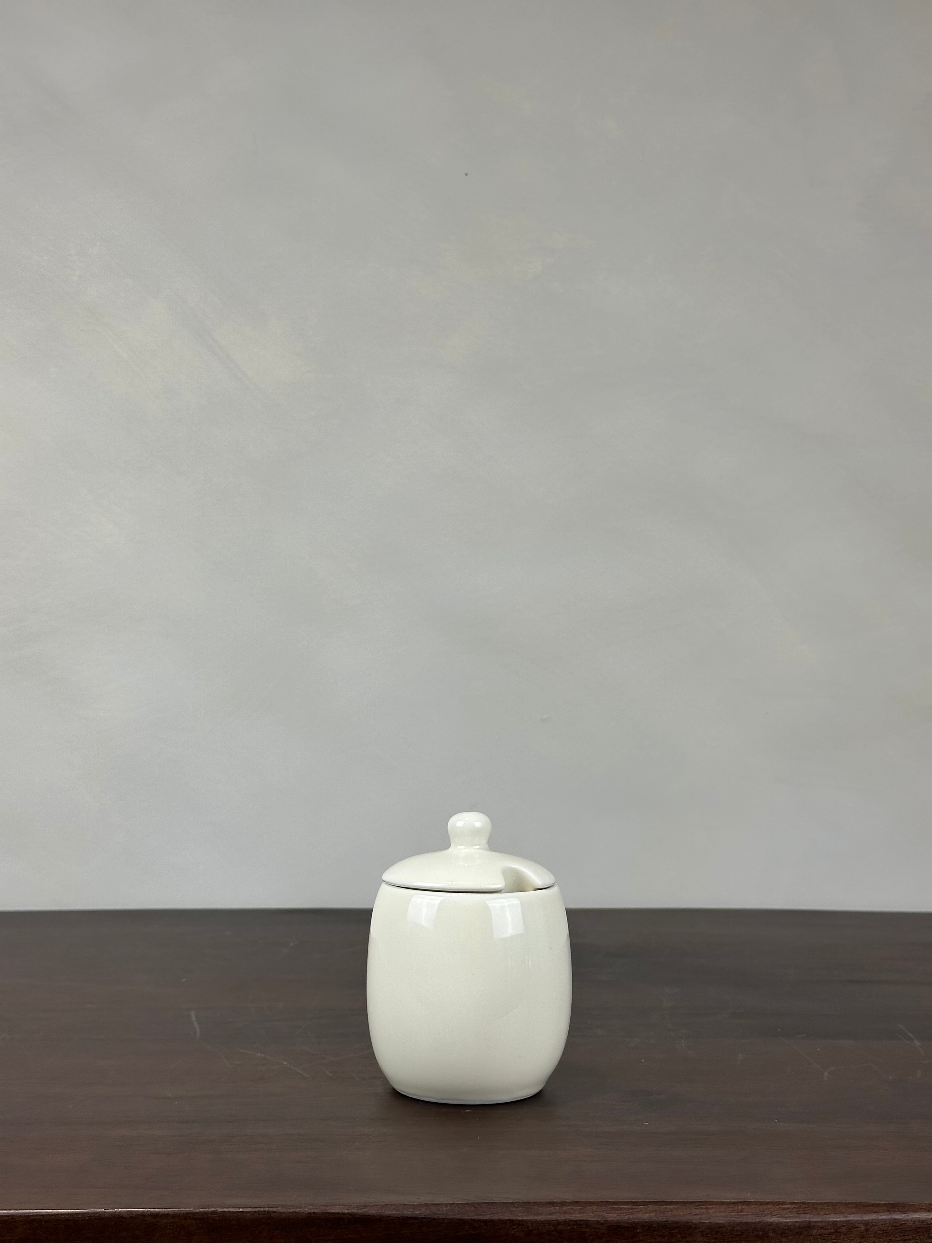 WHITE CERAMIC SUGAR DISH
