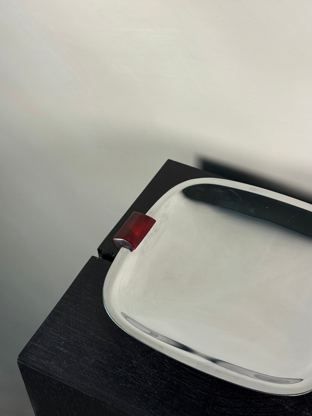 FOOTED CHROME TRAY