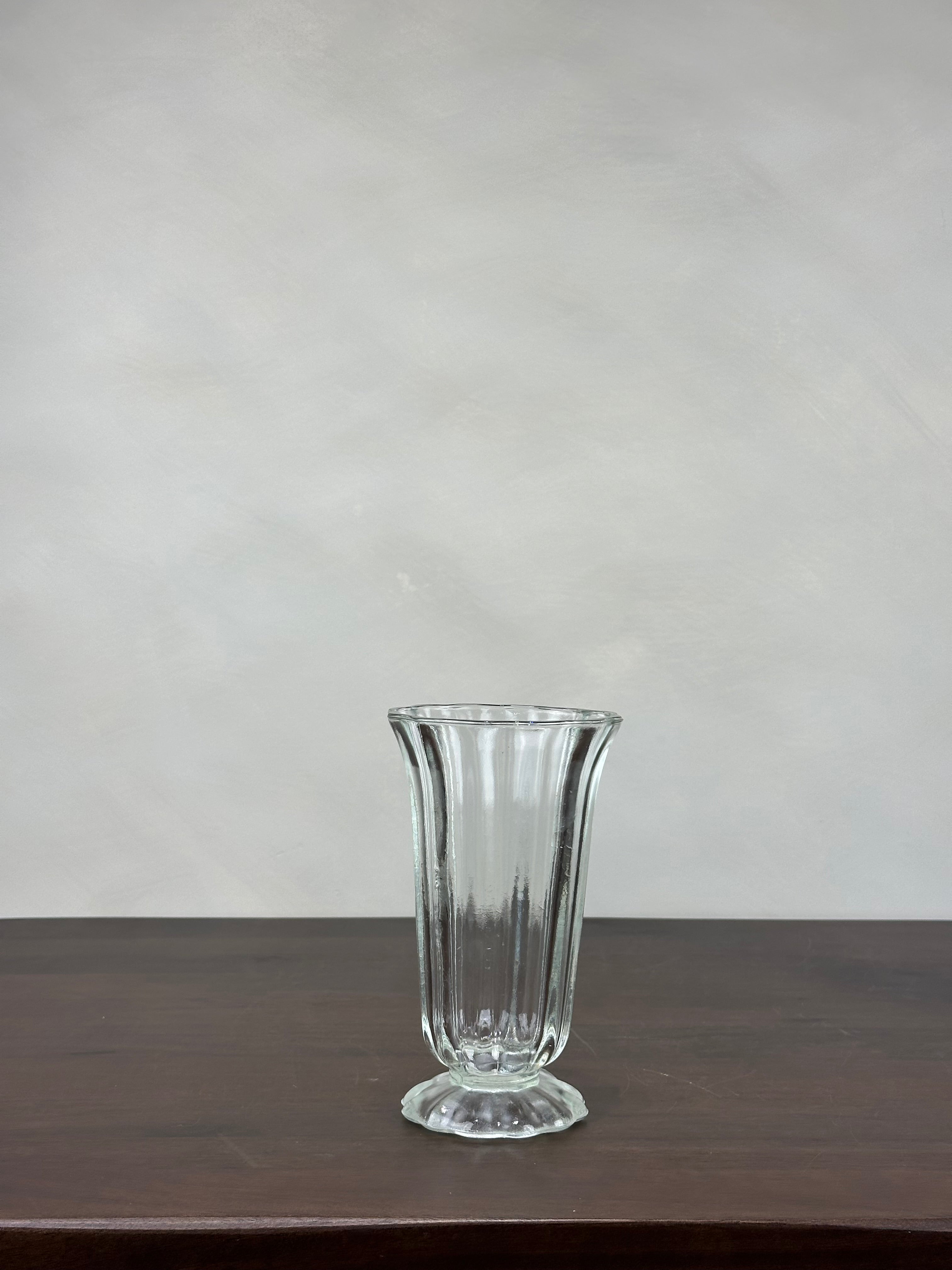 FOOTED GLASS VASE