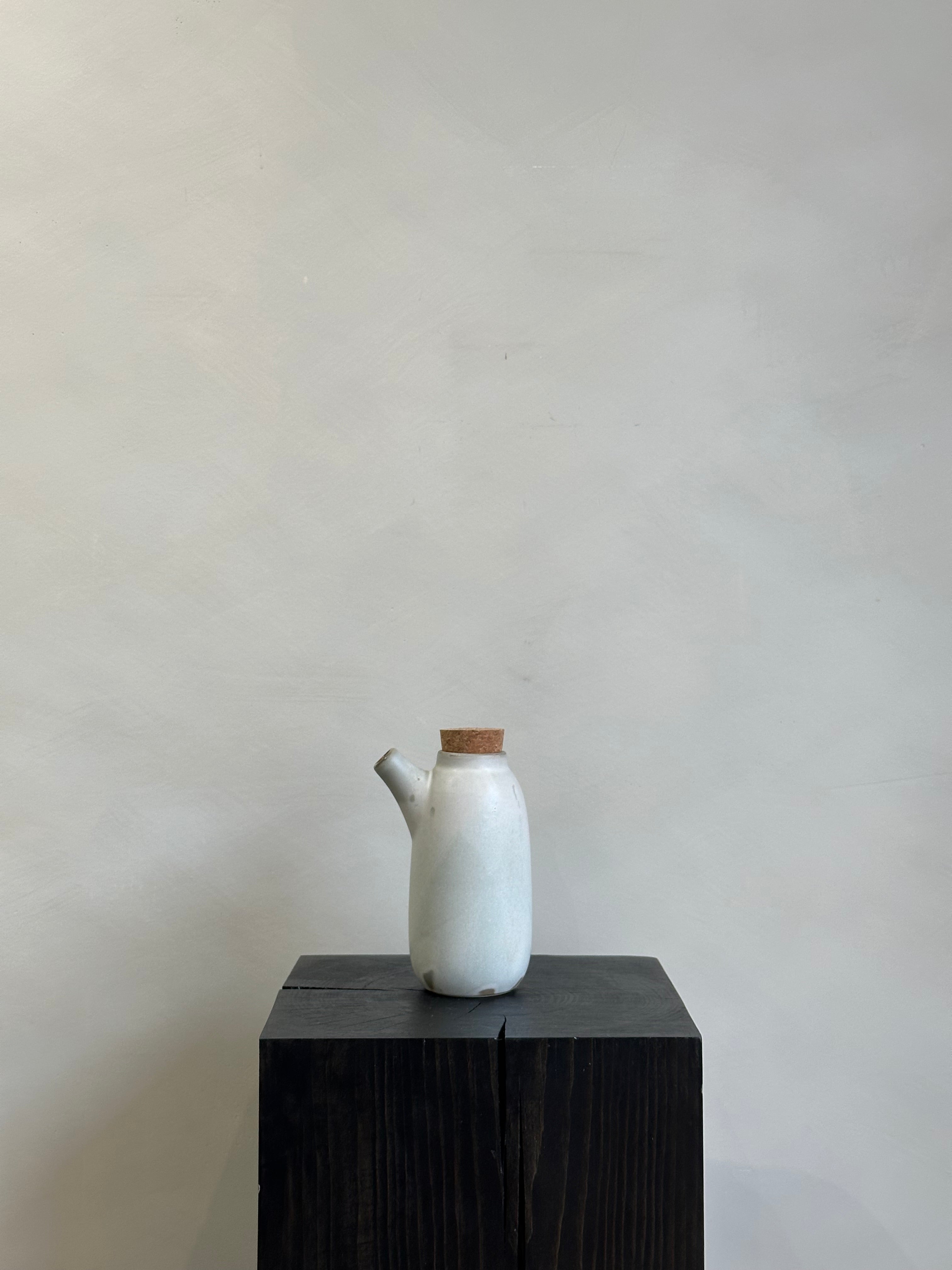 STONEWARE CRUET W/ CORK LID