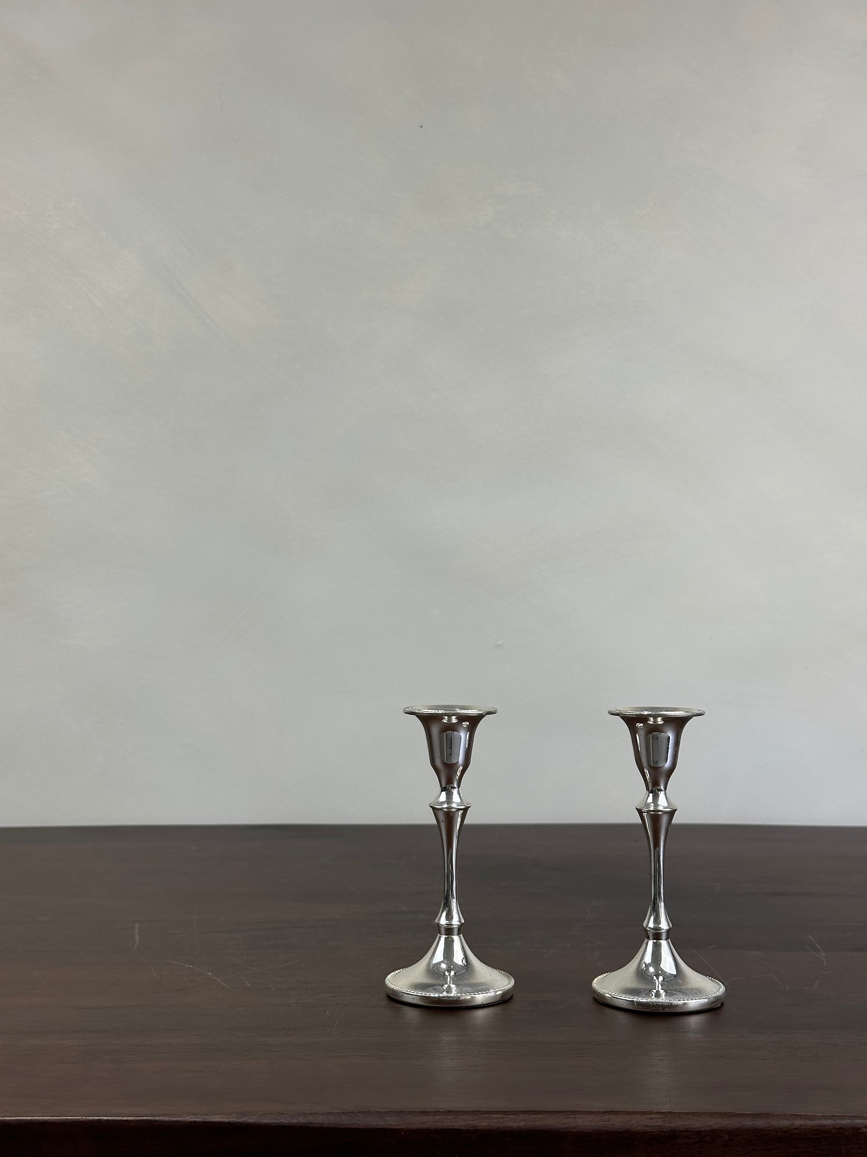 SMALL CHROME CANDLESTICK