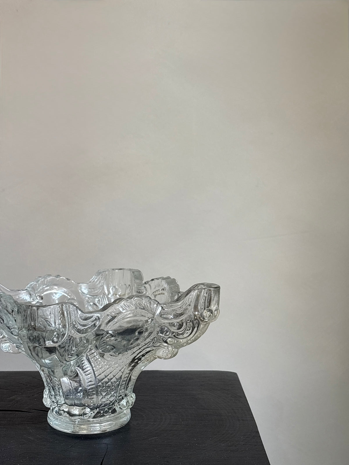 VINTAGE CRYSTAL SQUARE BOWL