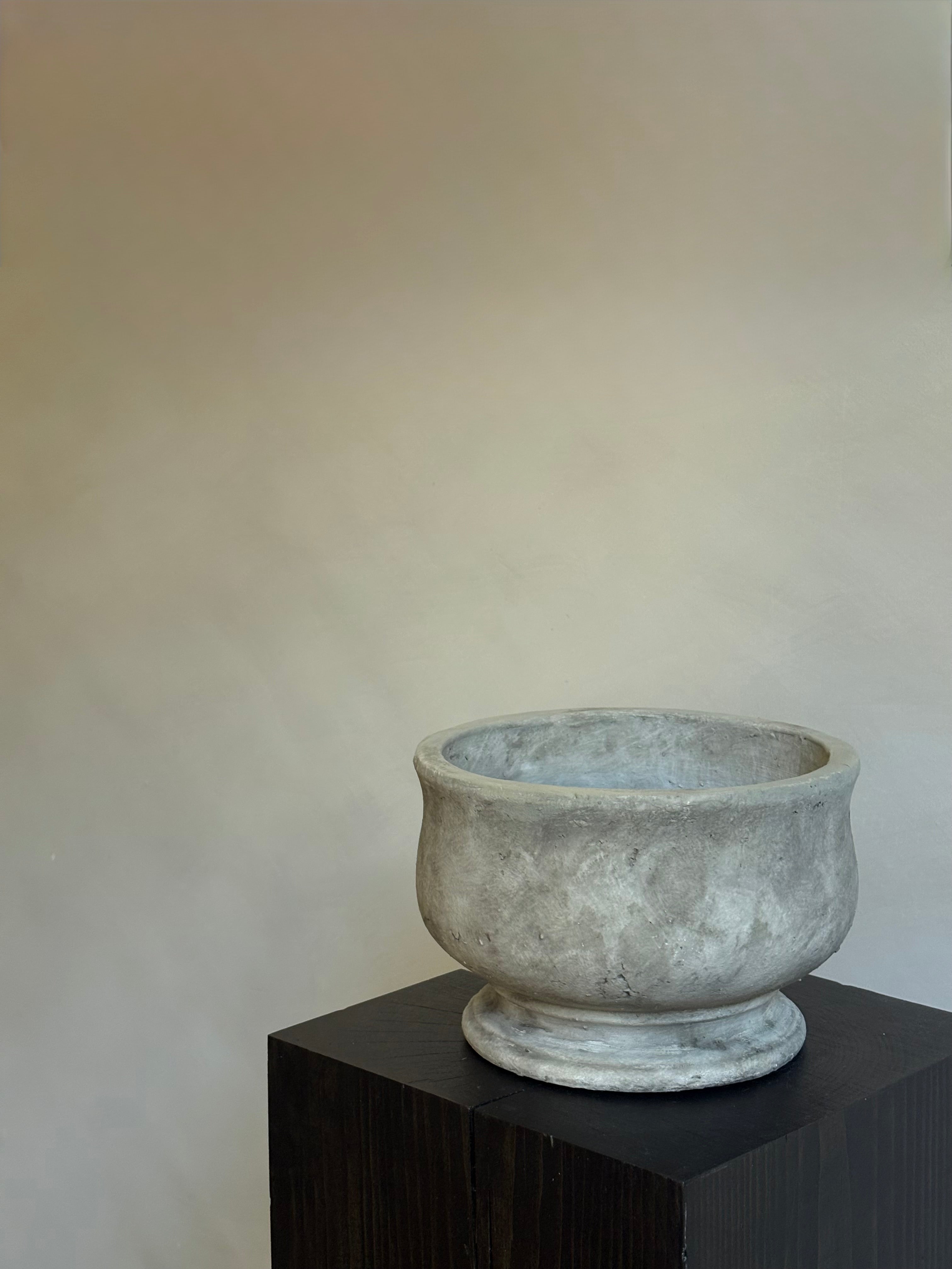 STONE PEDESTAL BOWL