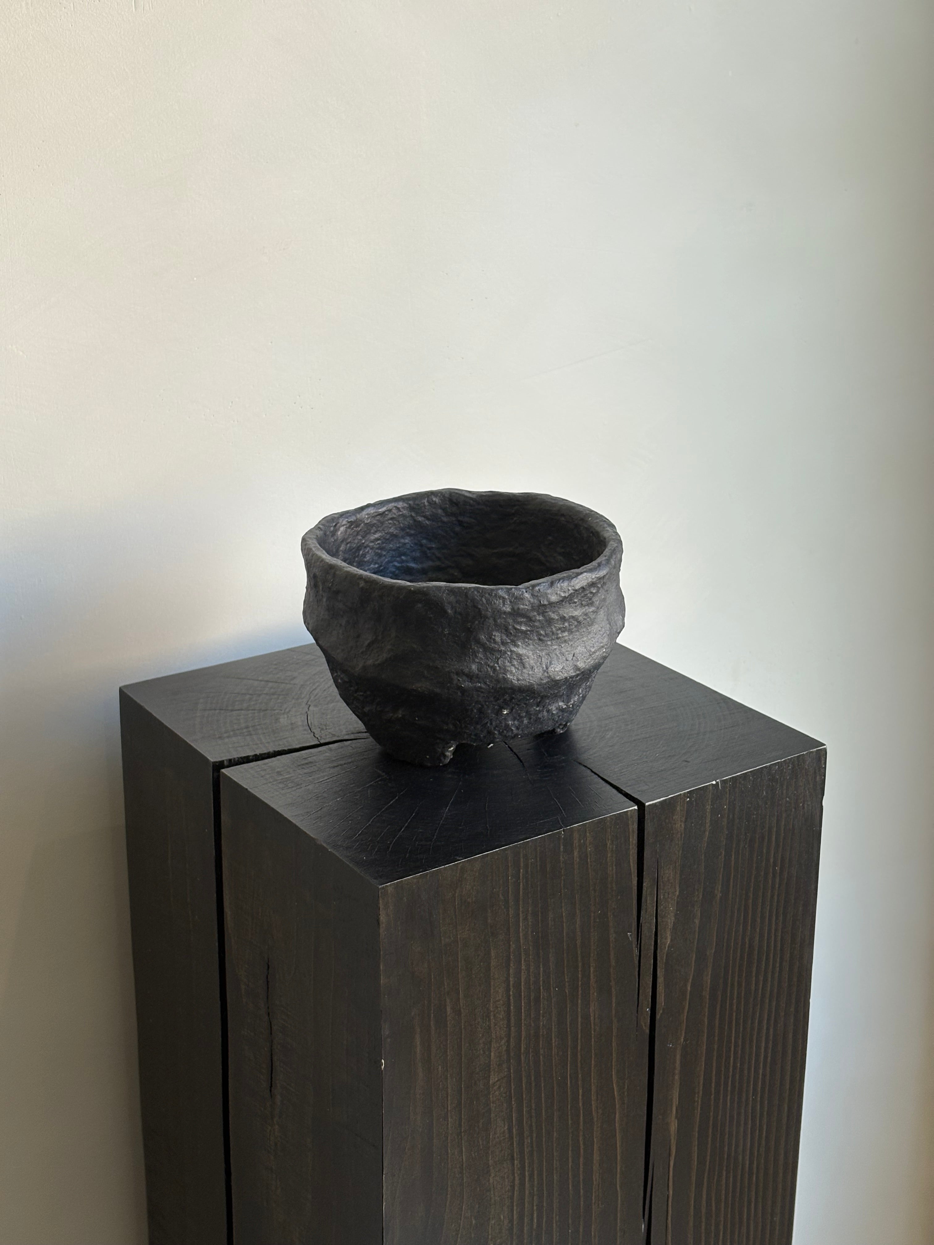 PAPER MACHE FOOTED BOWL