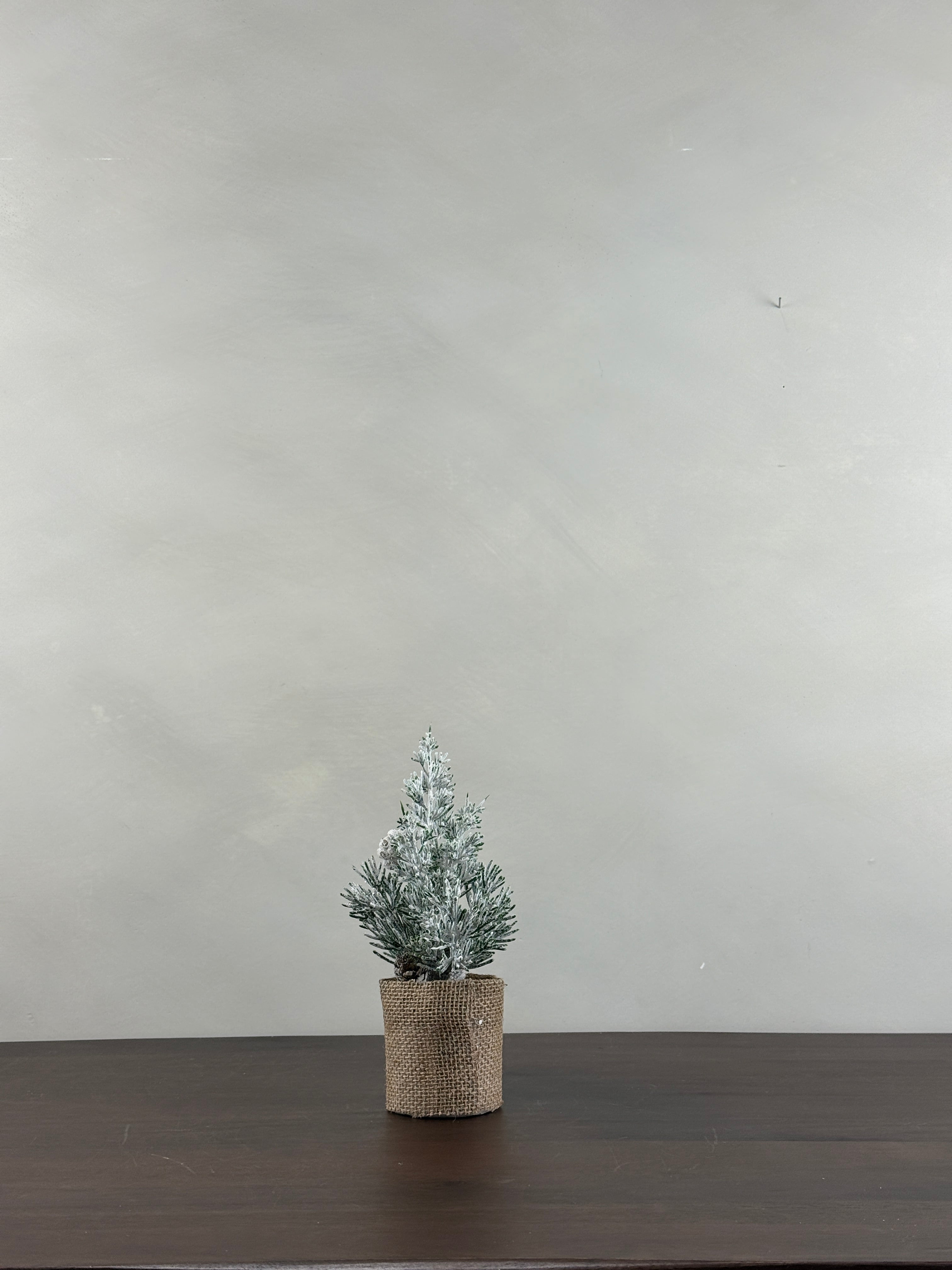 SNOW PINE TREE WITH JUTE TRIM