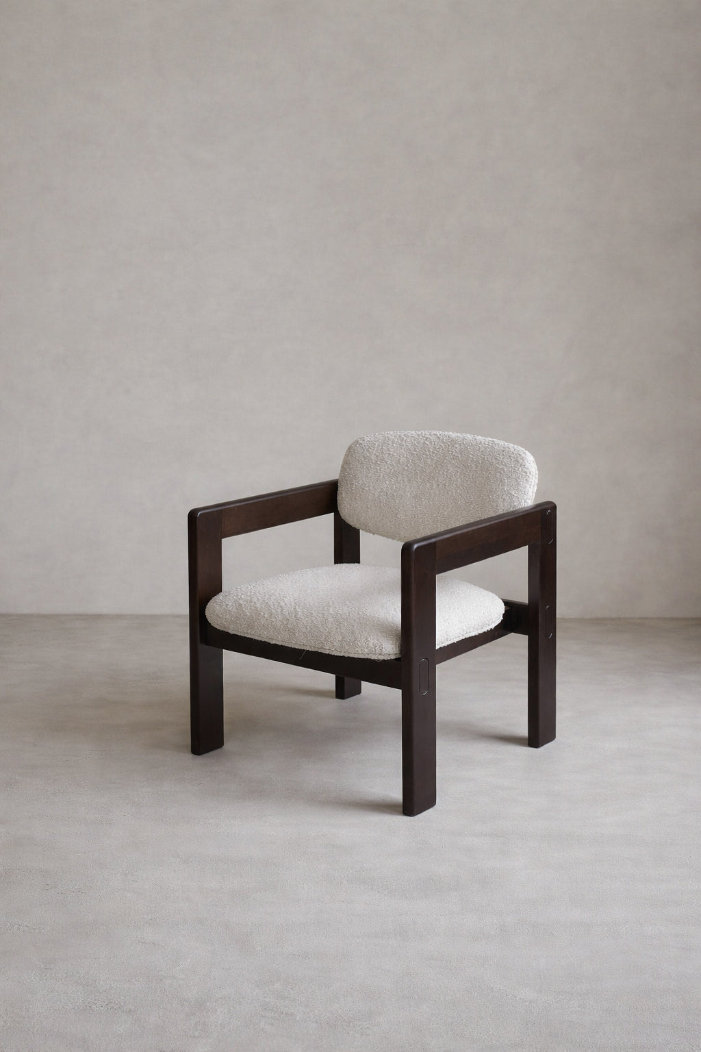 Vintage 1980s European Oak Sculptural Armchair – Restored