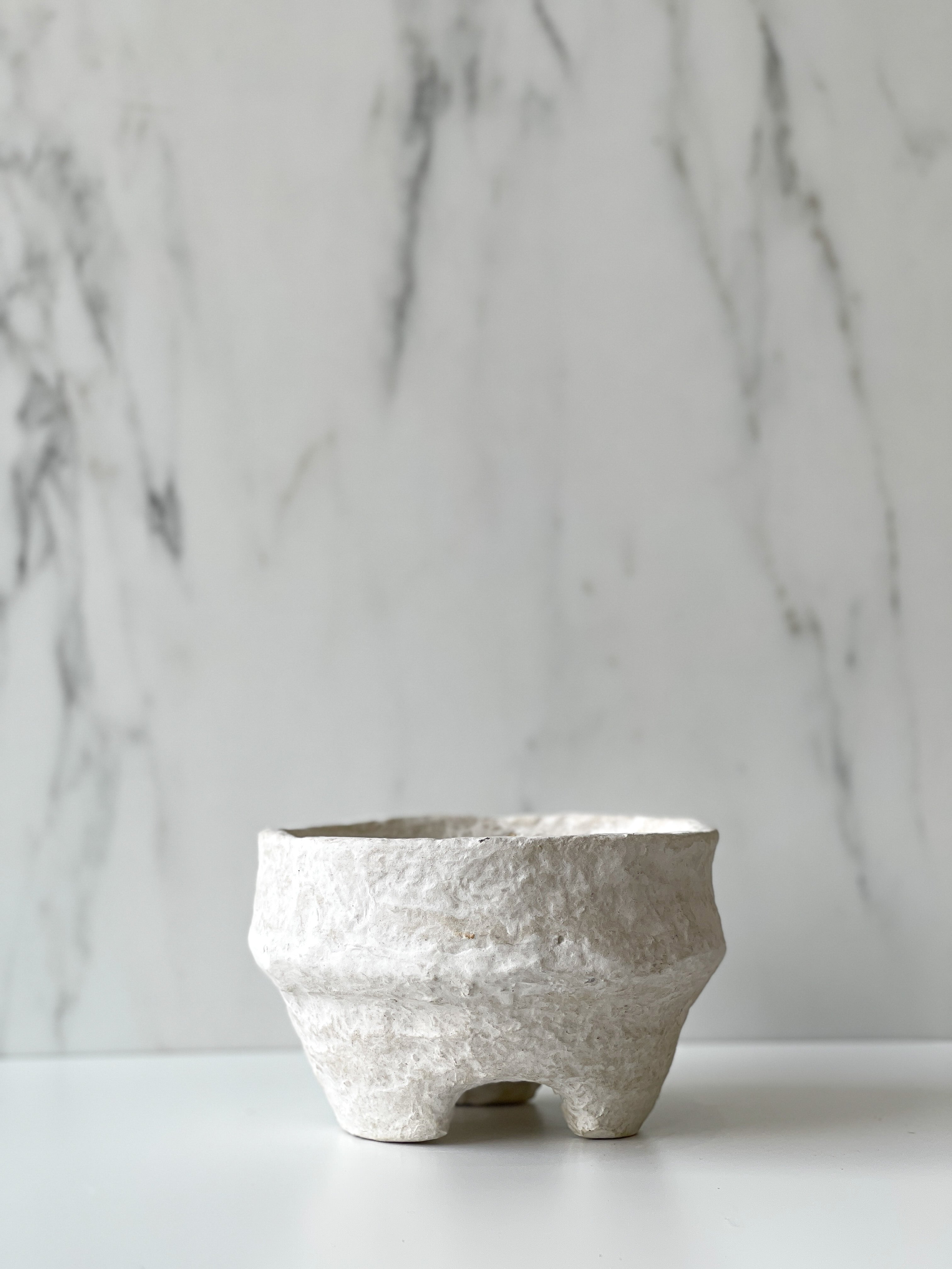 PAPER MACHE FOOTED BOWL