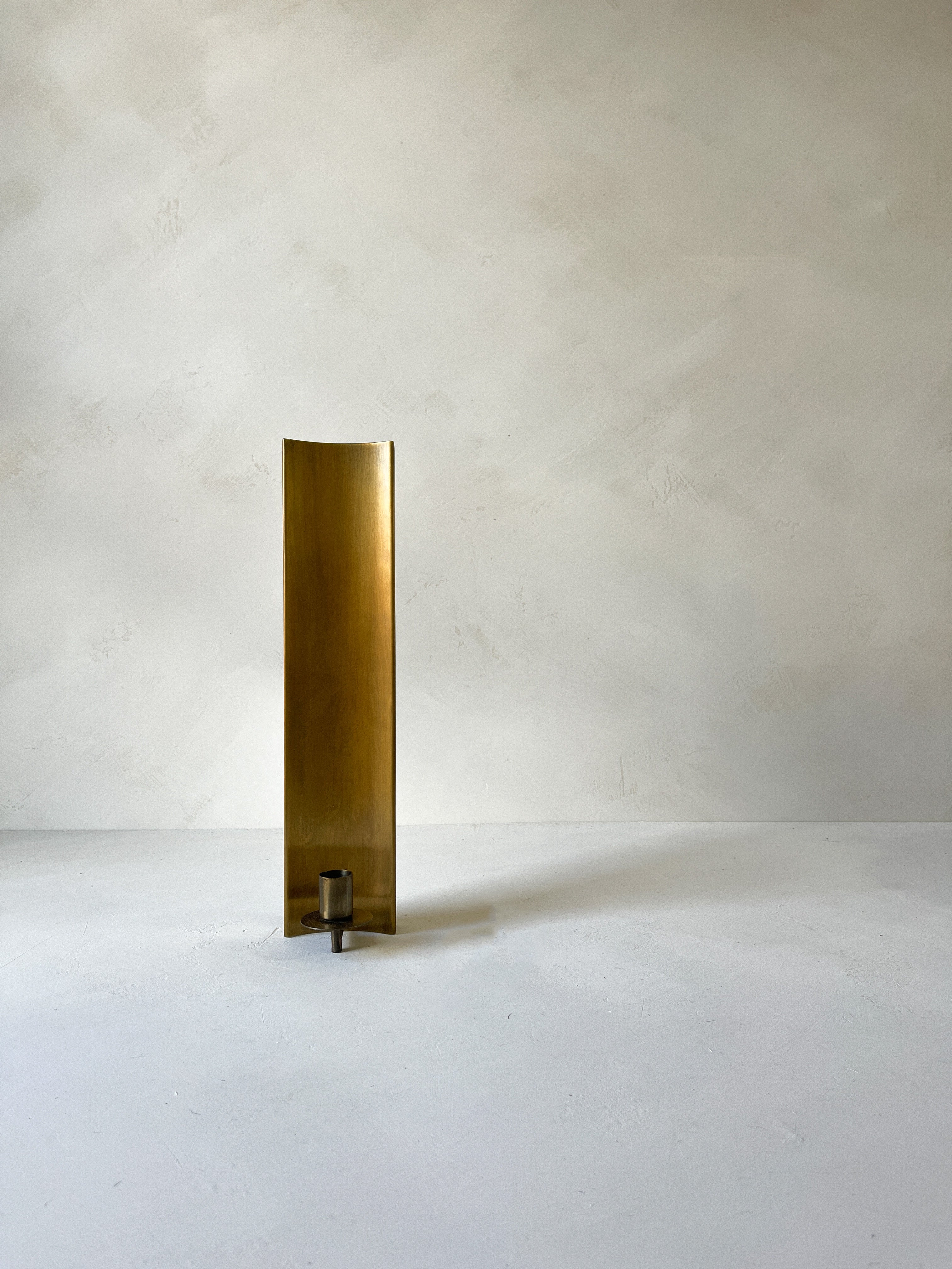 BRASS PLATED CHANNEL WALL SCONCE