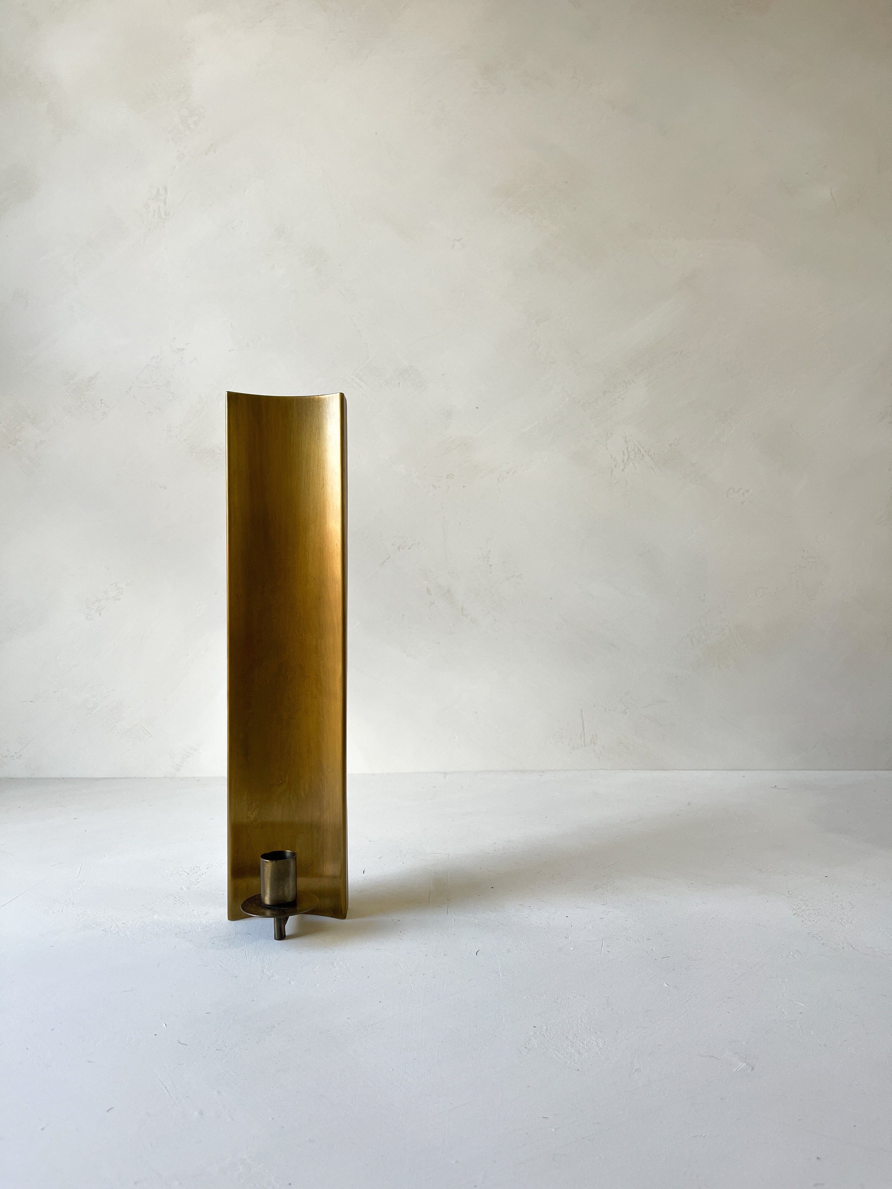 BRASS PLATED CHANNEL WALL SCONCE