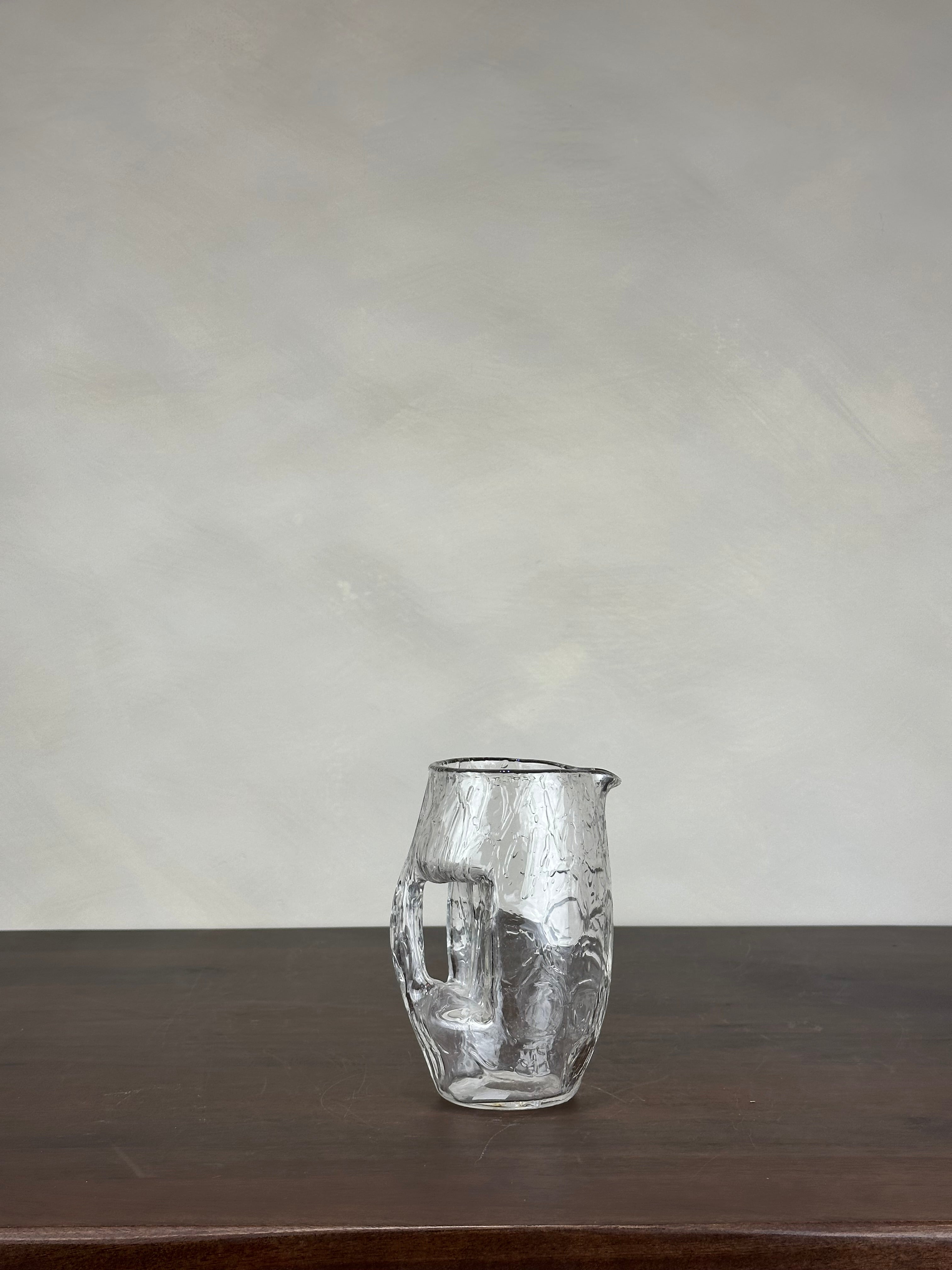 TEXTURED GLASS PITCHER
