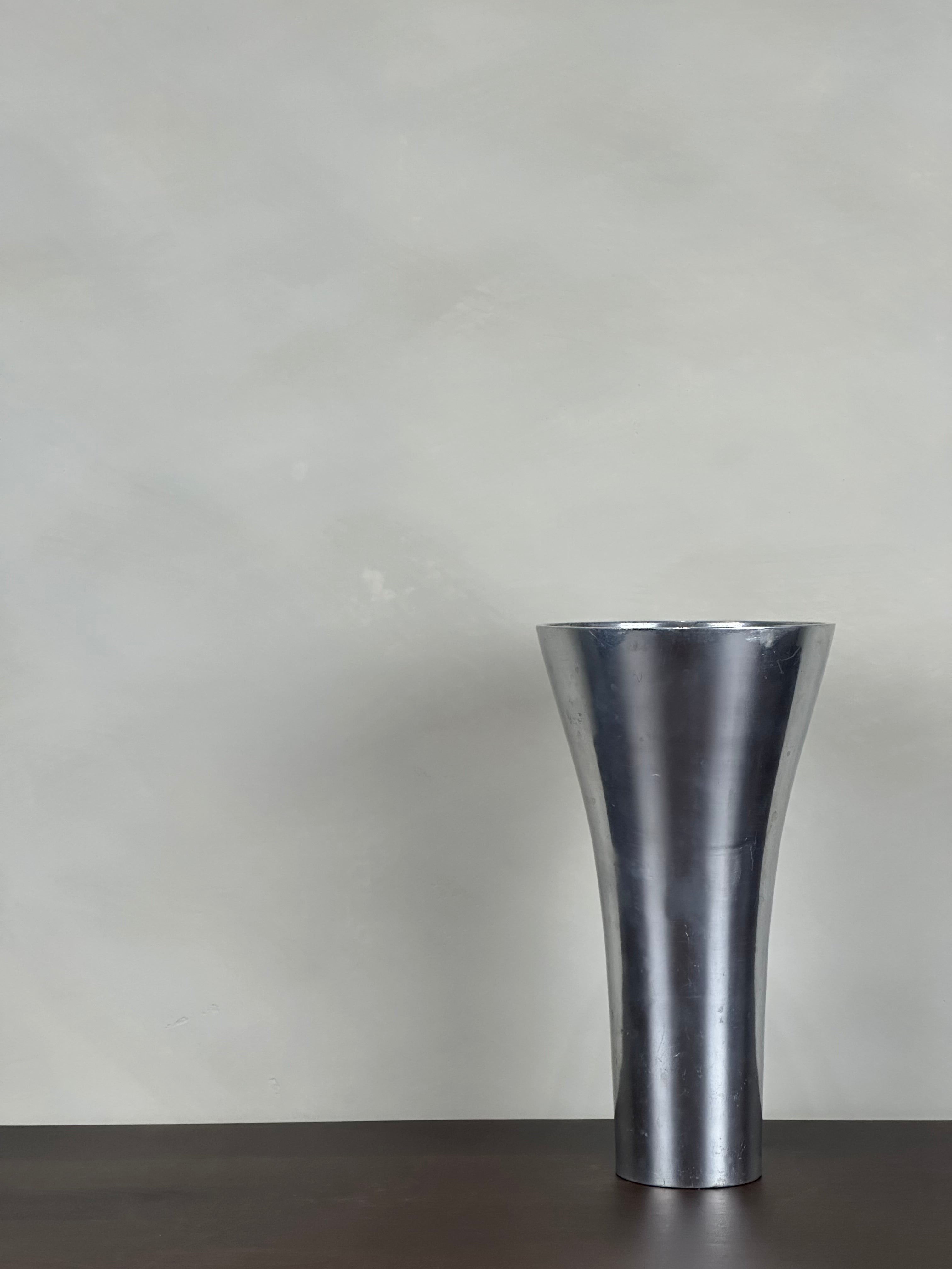 FLARED CHROME VASE
