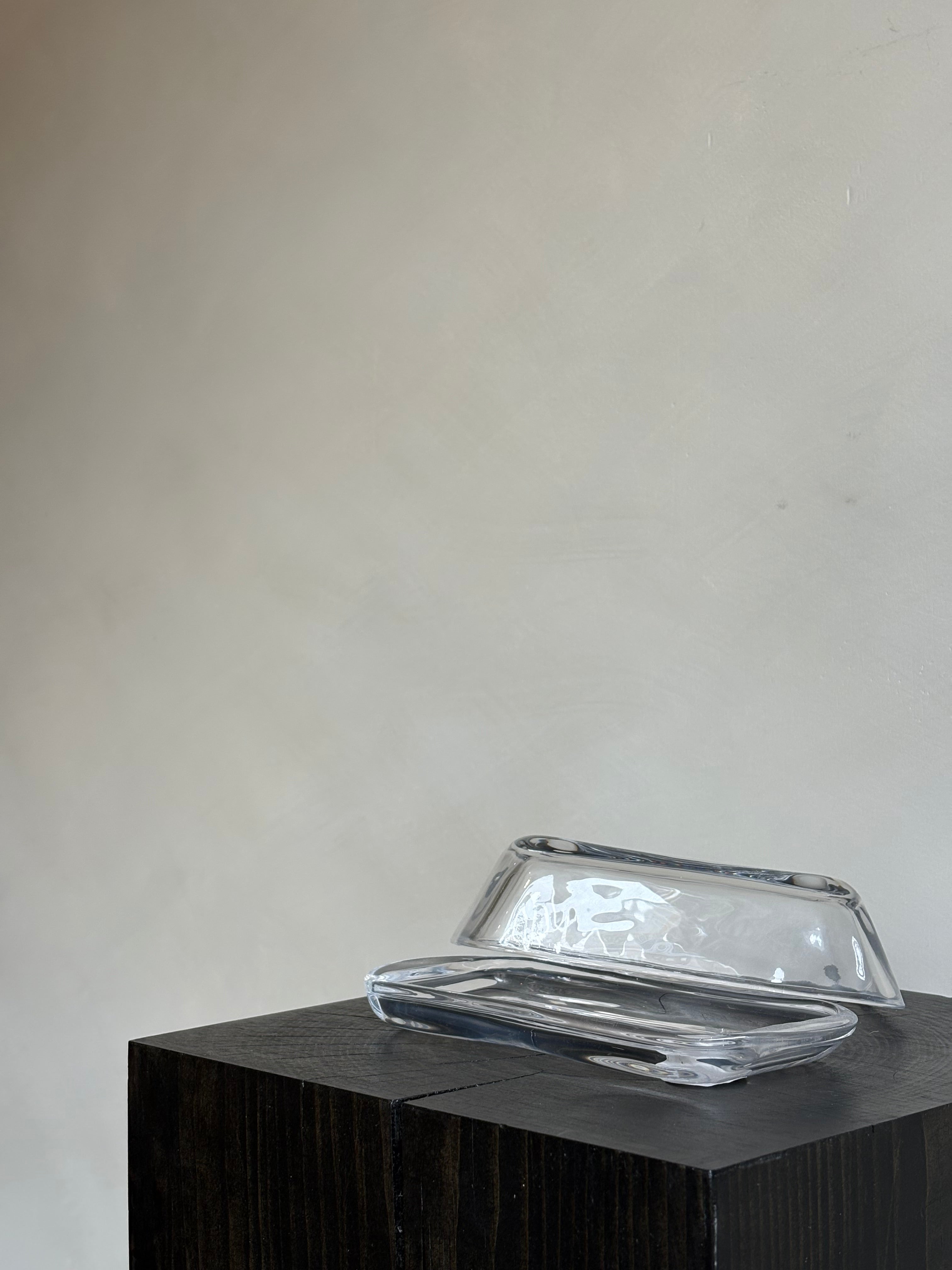 GLASS BUTTER DISH