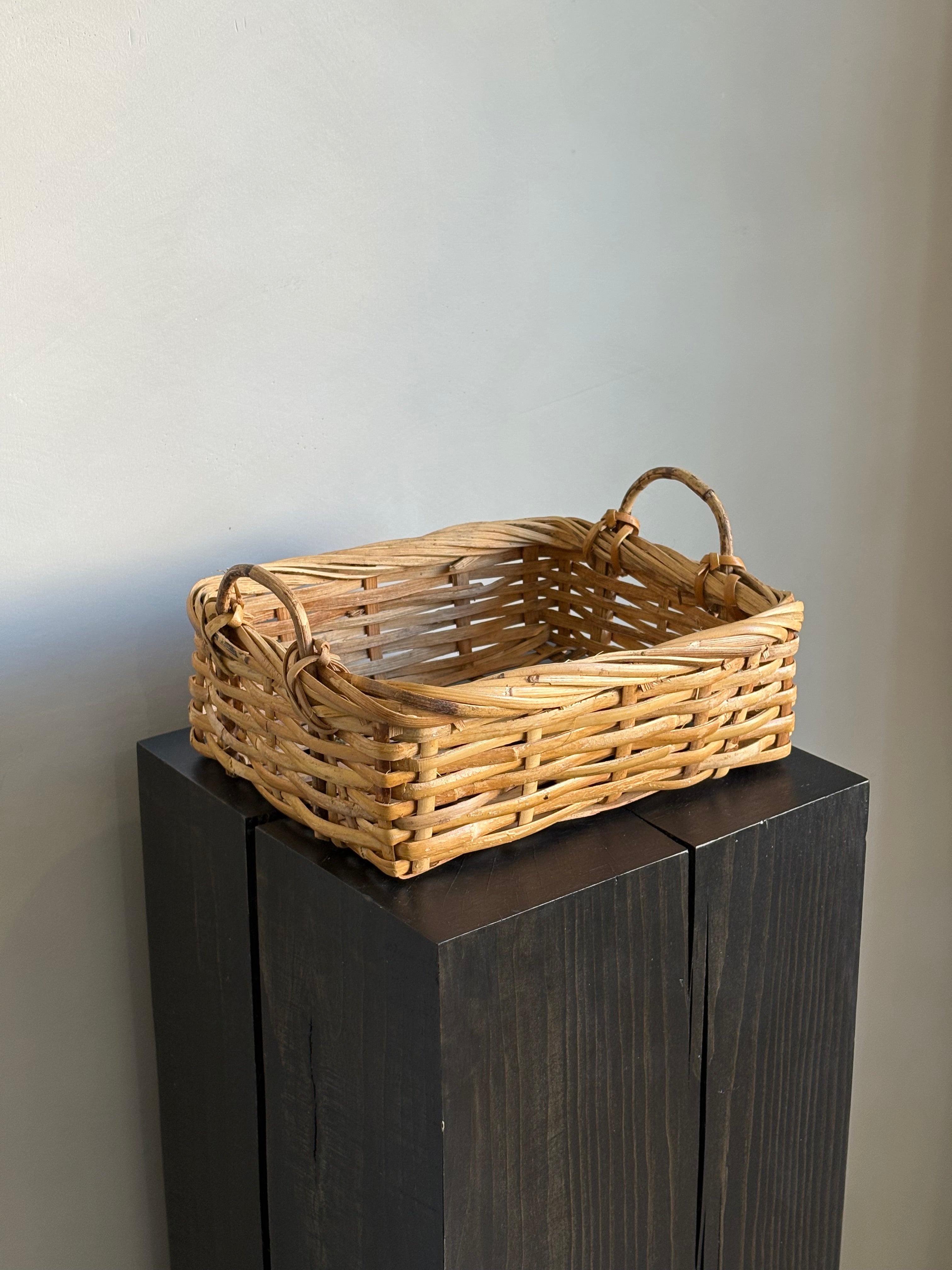 SMALL RECTANGLE BASKET WITH HANDLES