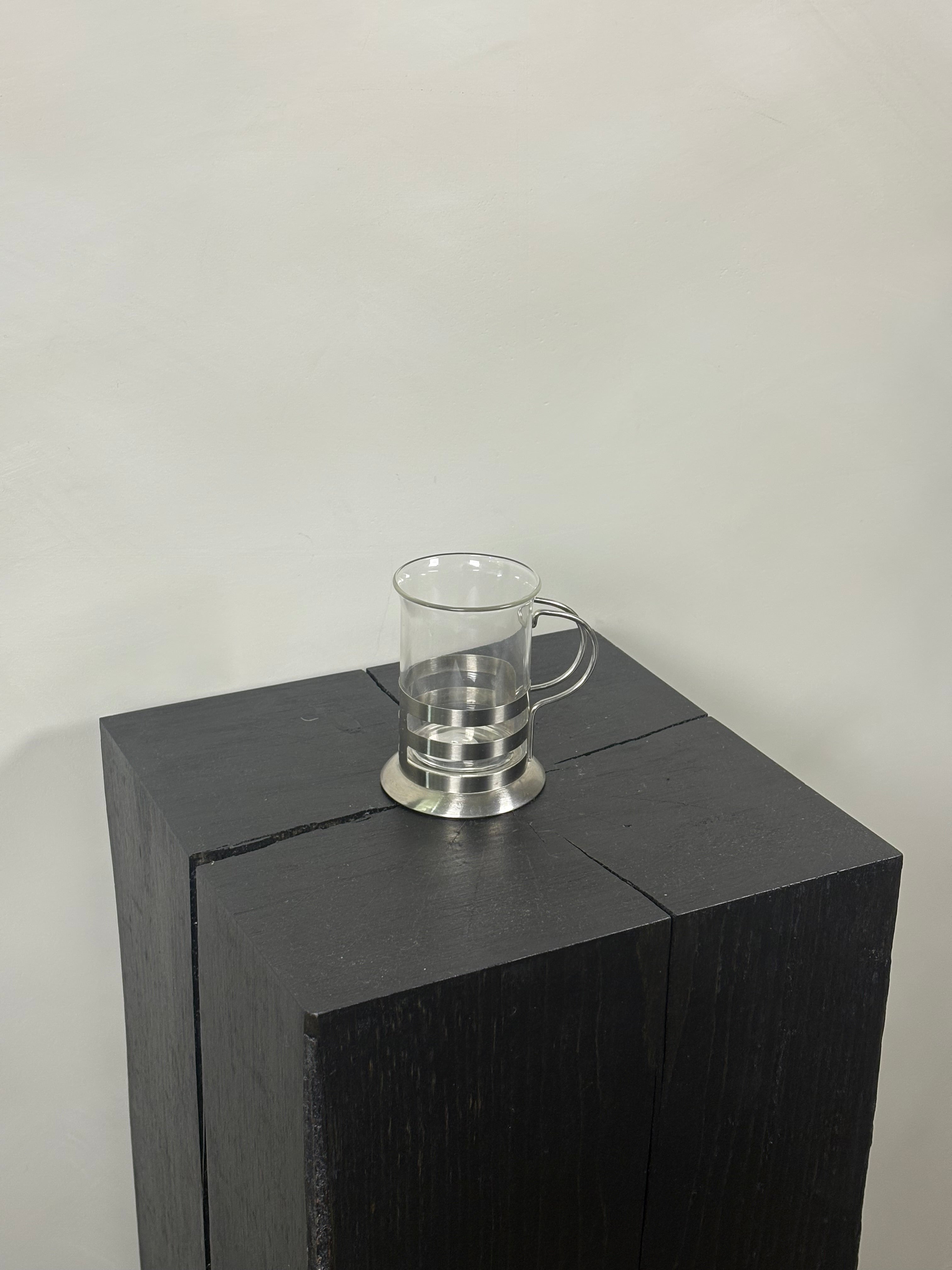 MODERN CHROME + GLASS MUG