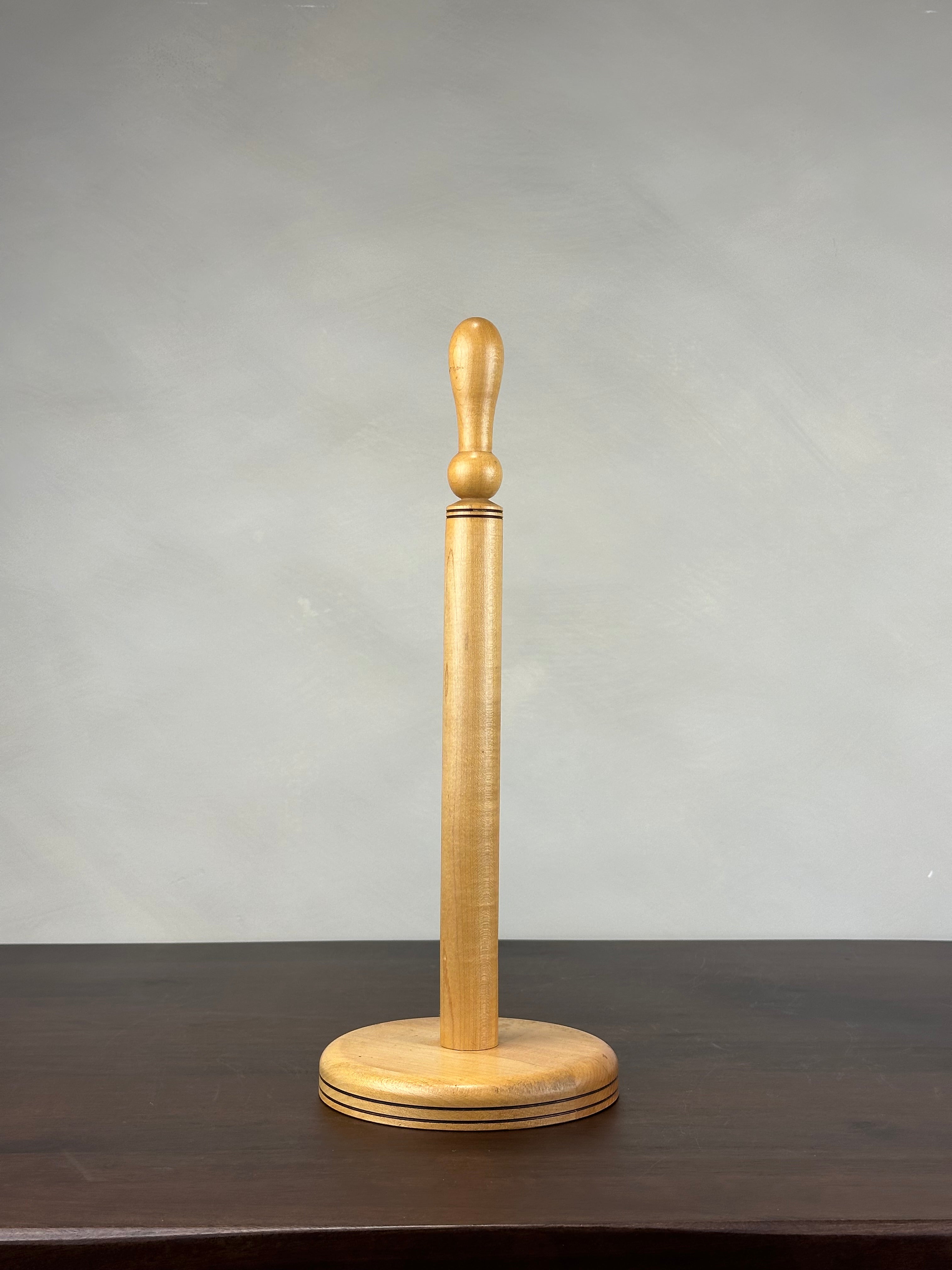STRIPED WOODEN PAPER TOWEL HOLDER
