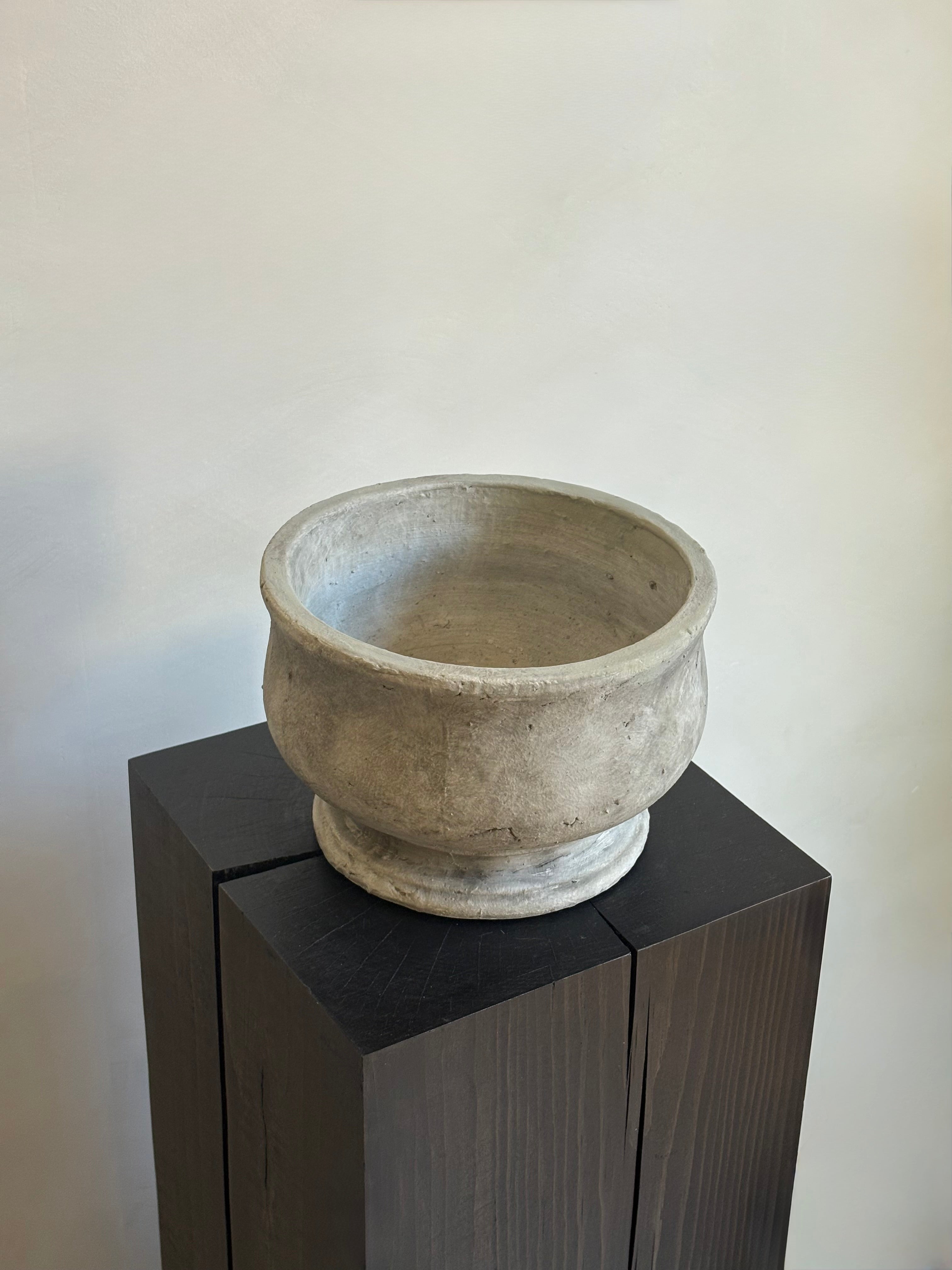STONE PEDESTAL BOWL
