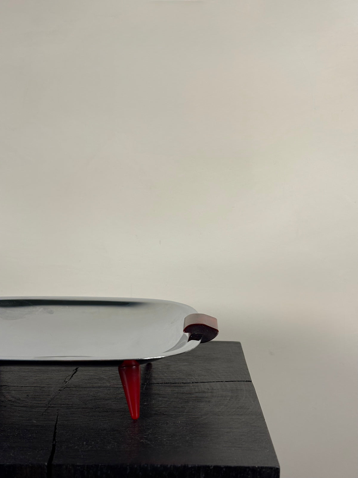 FOOTED CHROME TRAY