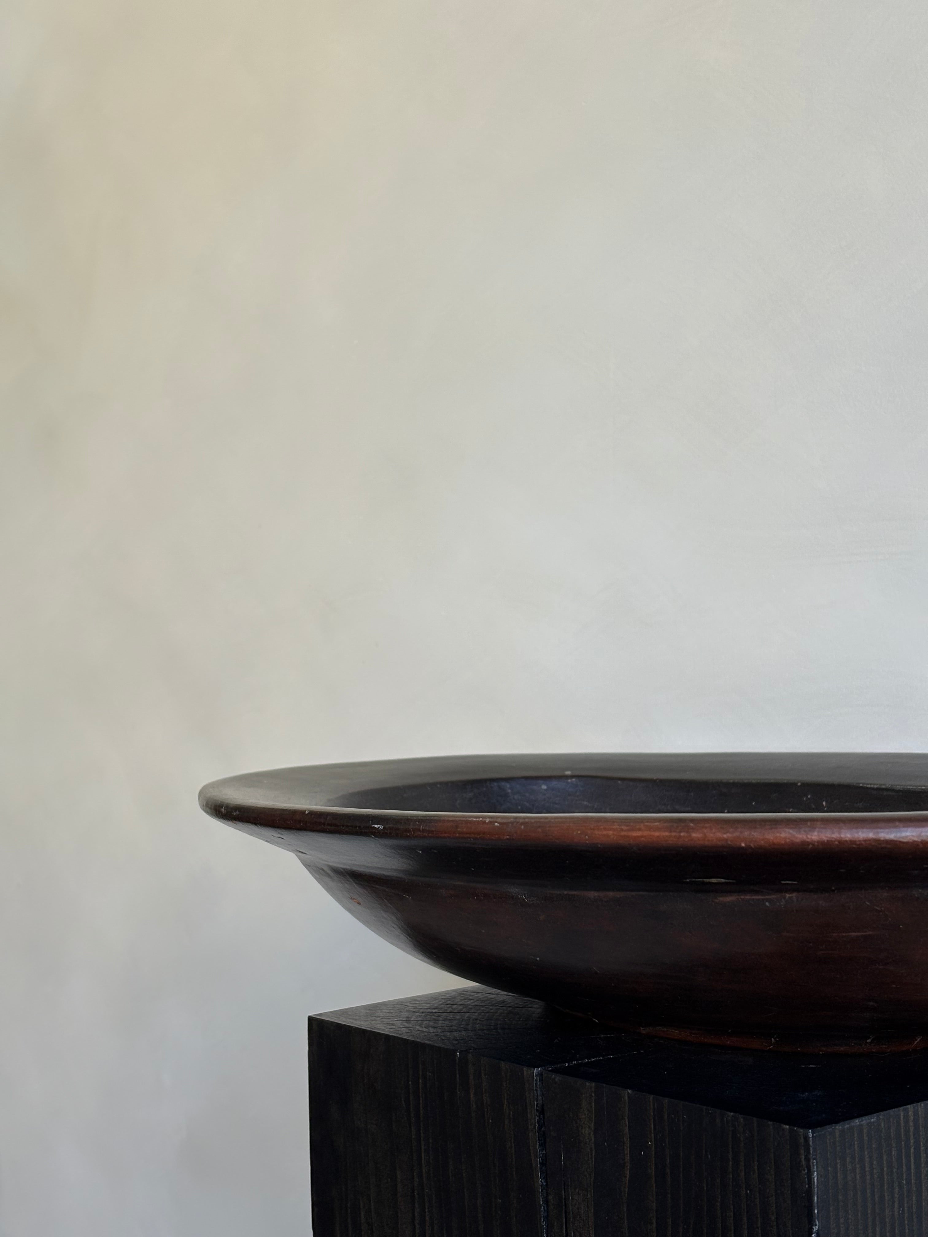 LARGE WOODEN OVAL BOWL