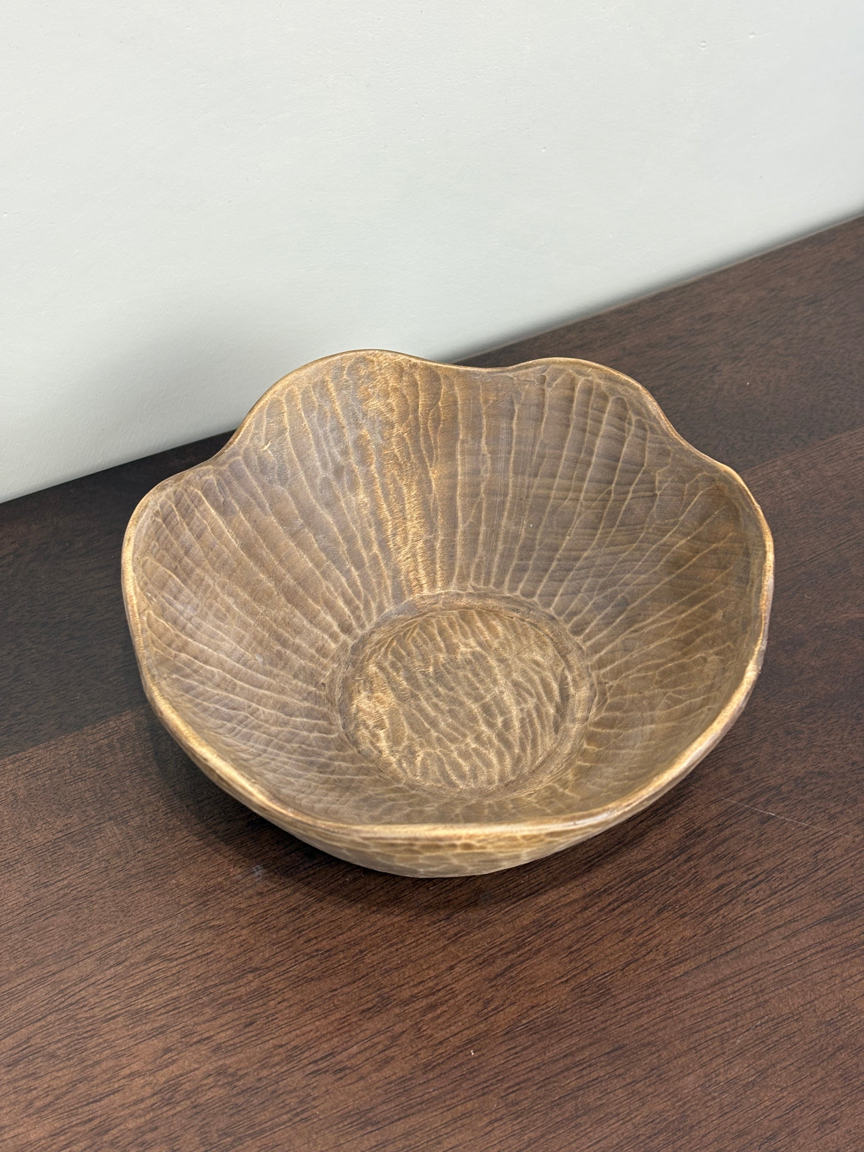 FLORAL WOODEN BOWL