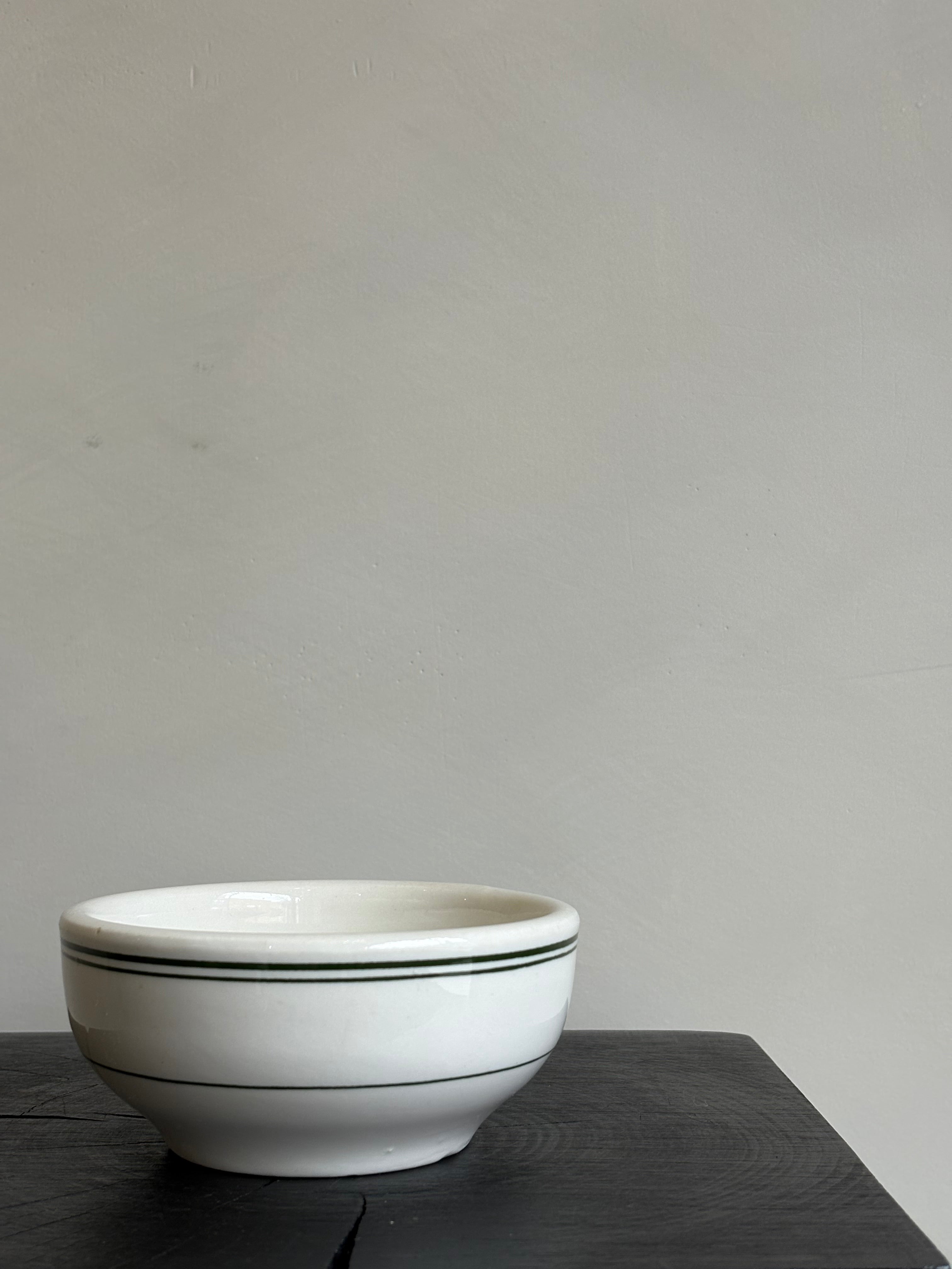 GREEN + WHITE STRIPED BOWL