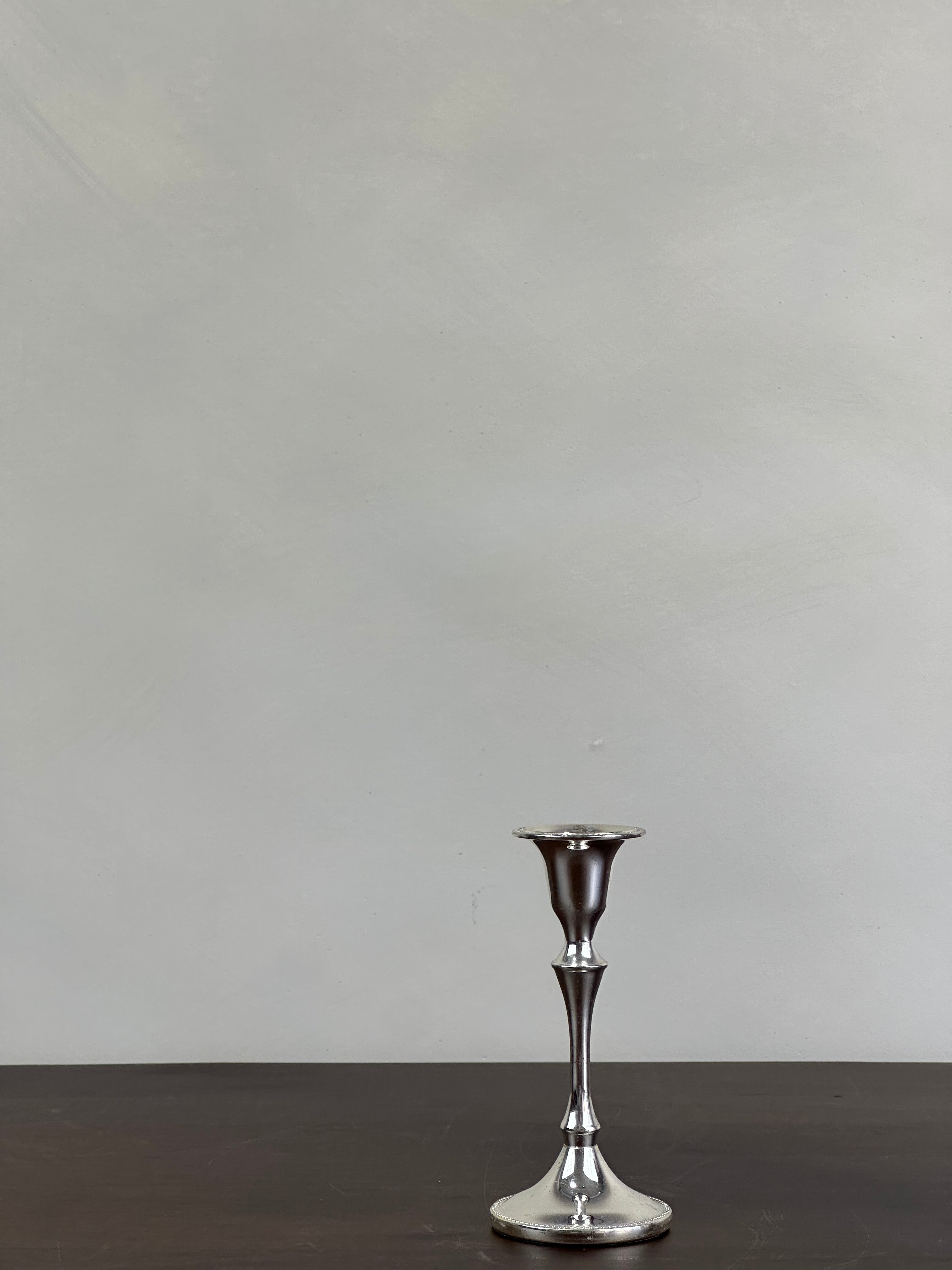 SMALL CHROME CANDLESTICK