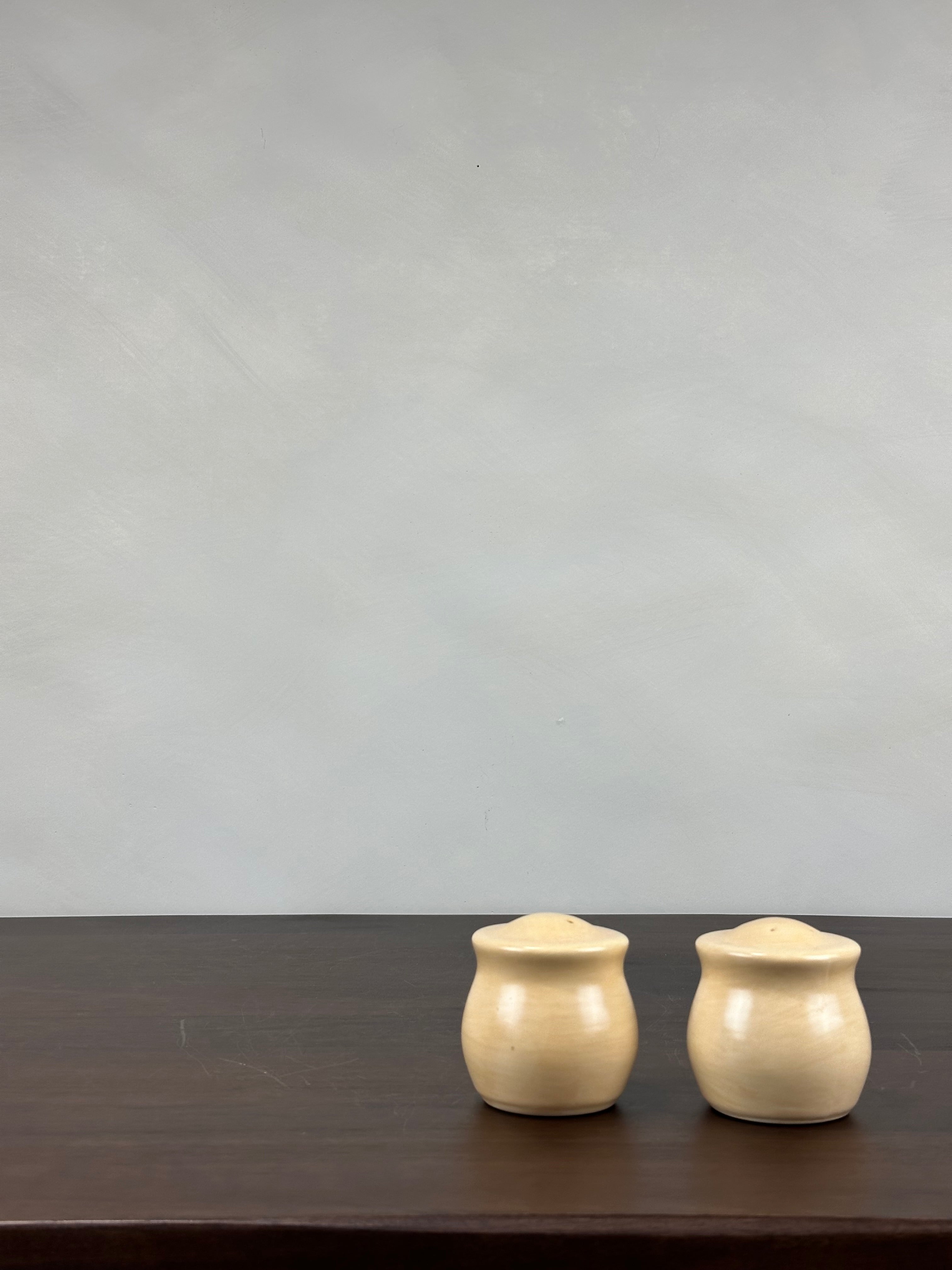 BEIGE SALT AND PEPPER SHAKERS