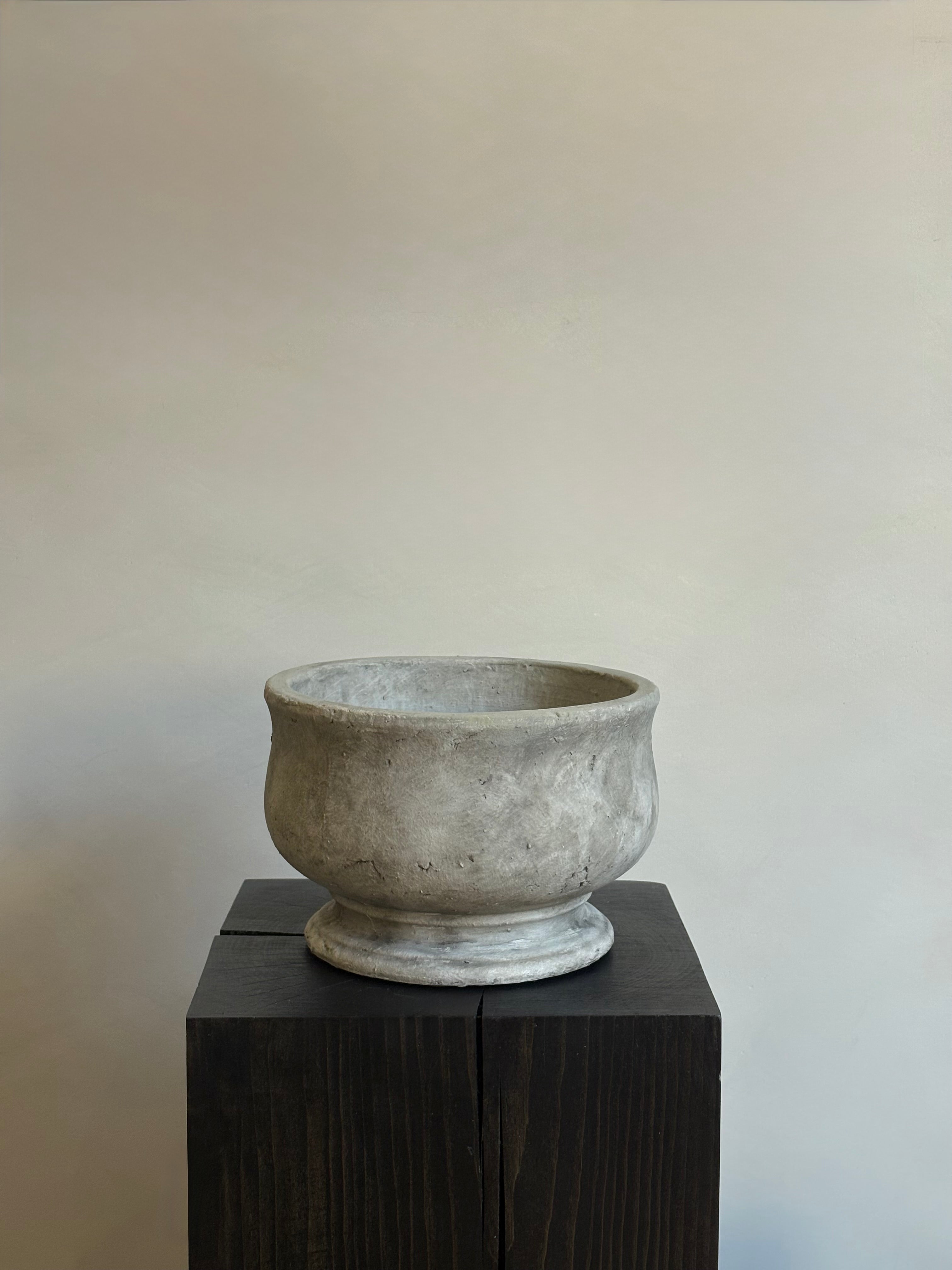 STONE PEDESTAL BOWL