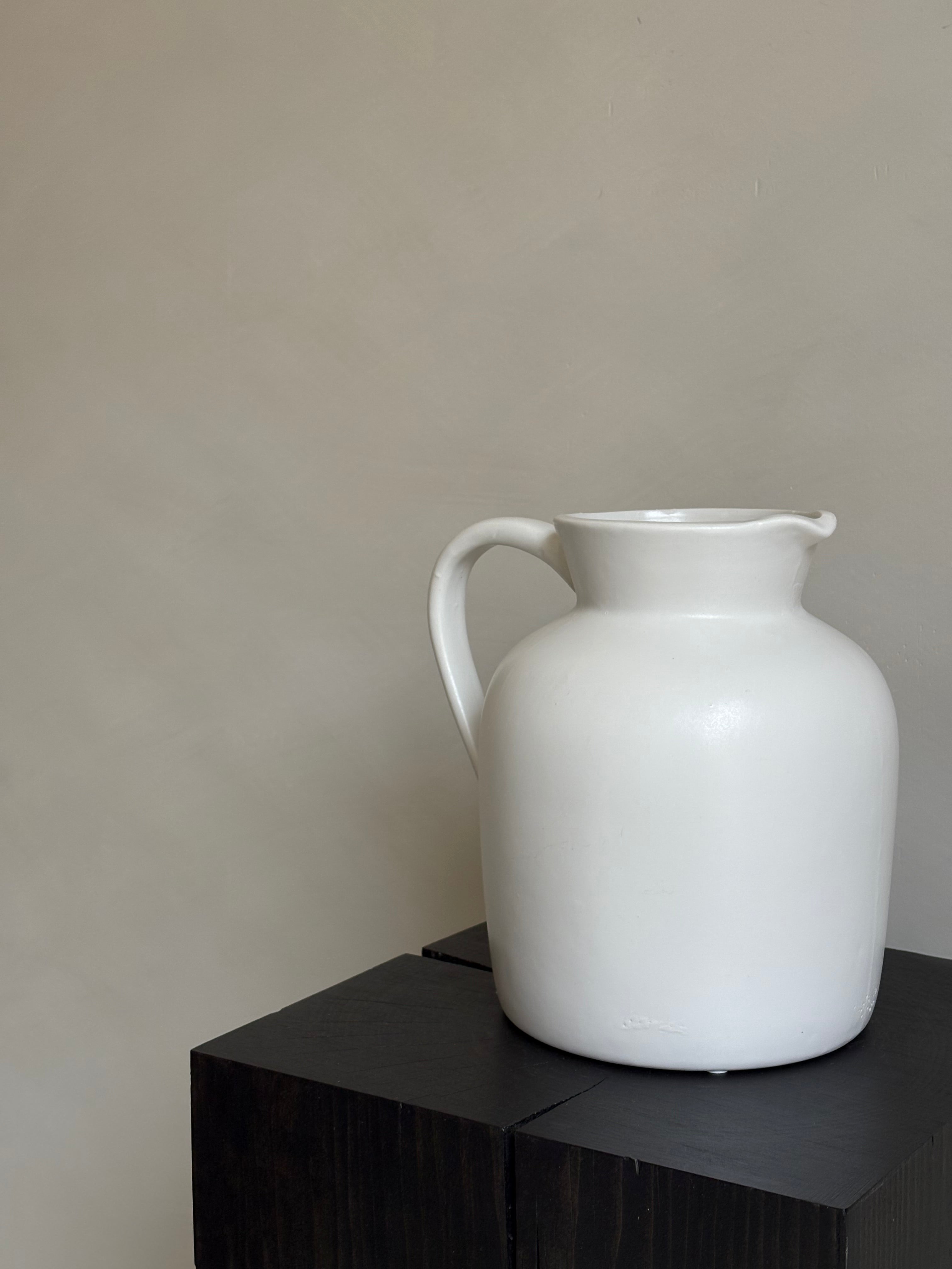 WHITE CERAMIC PITCHER