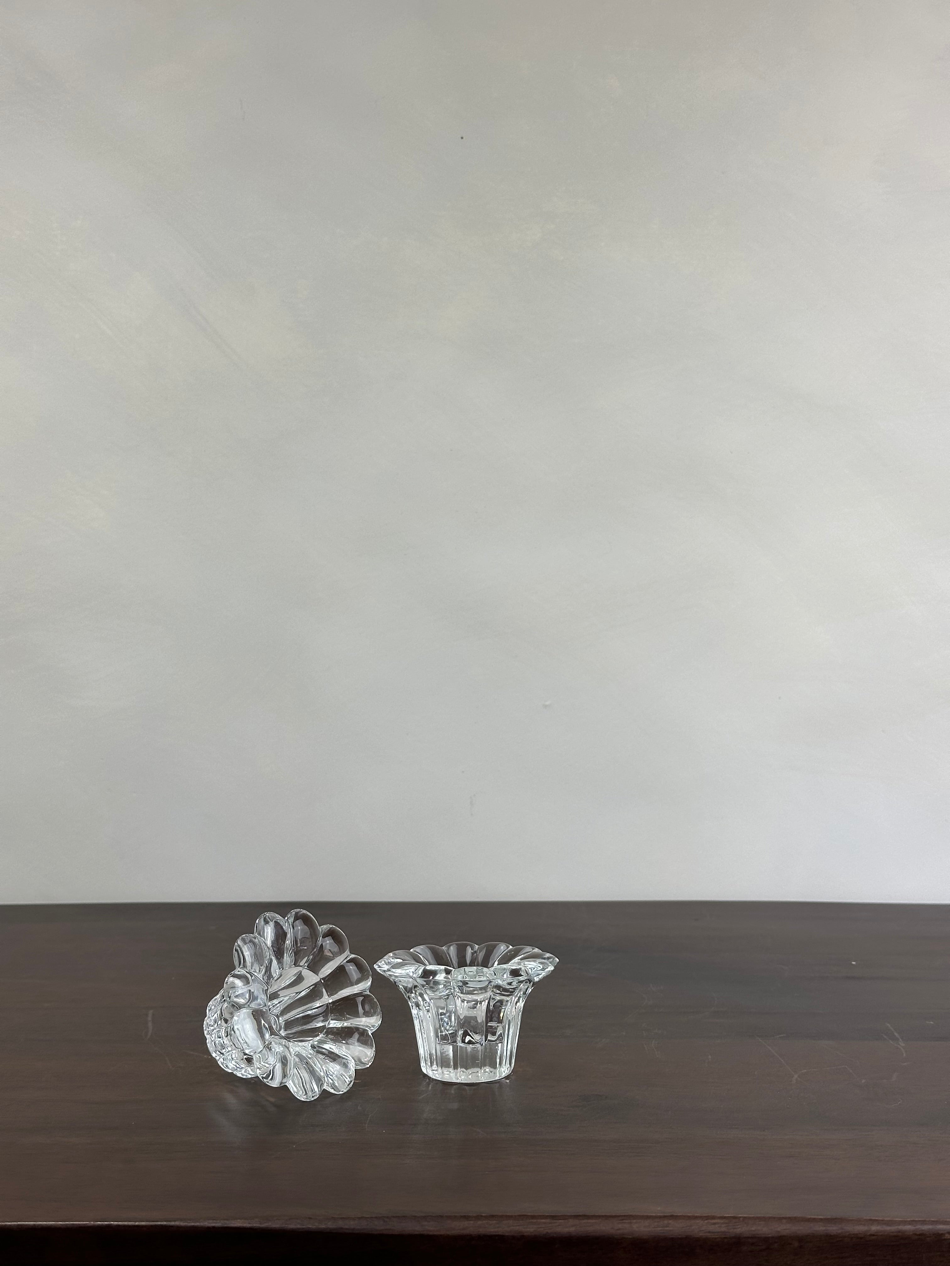 GLASS FLORAL CANDLE HOLDER
