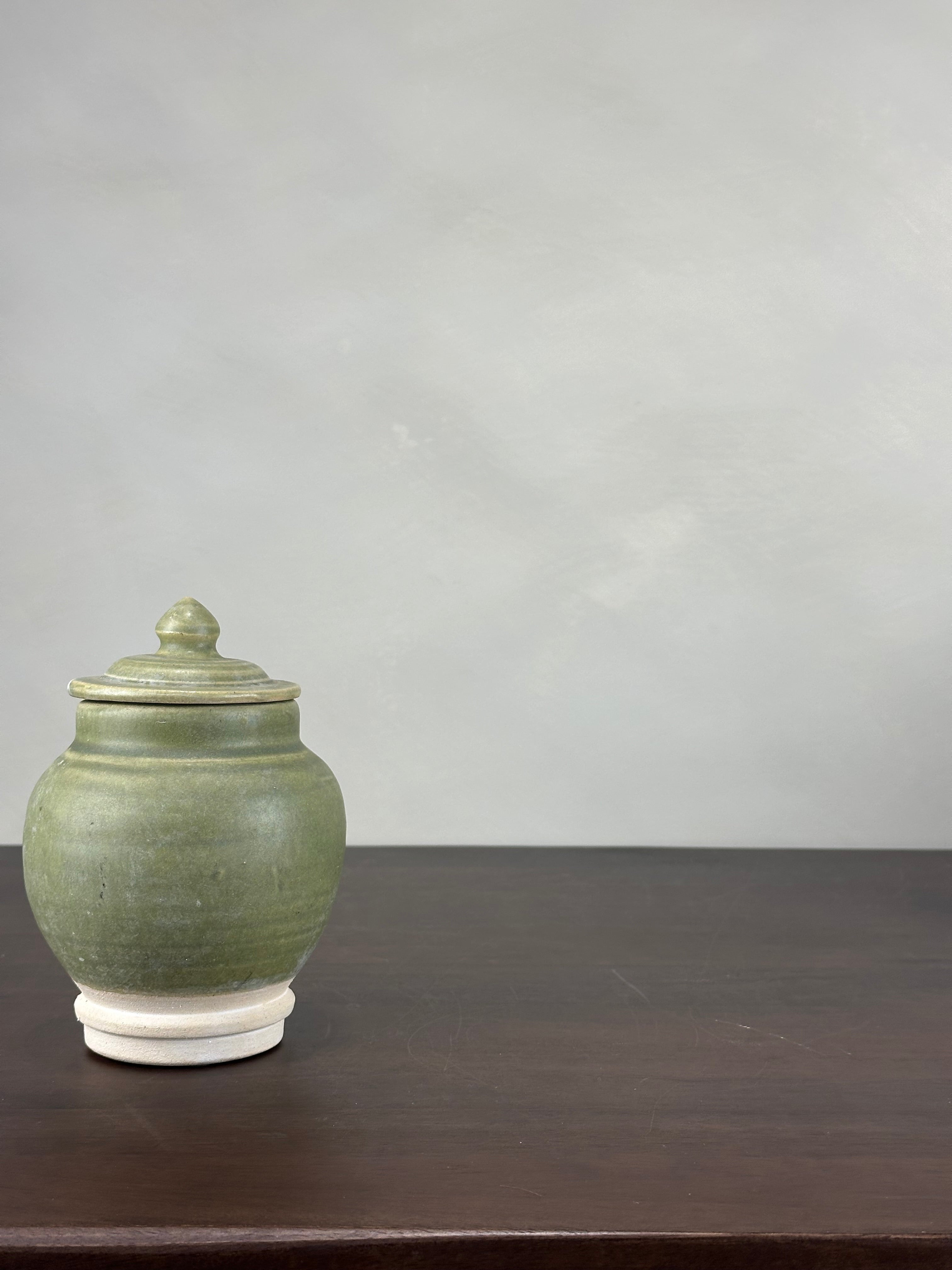 GREEN JAR WITH LID