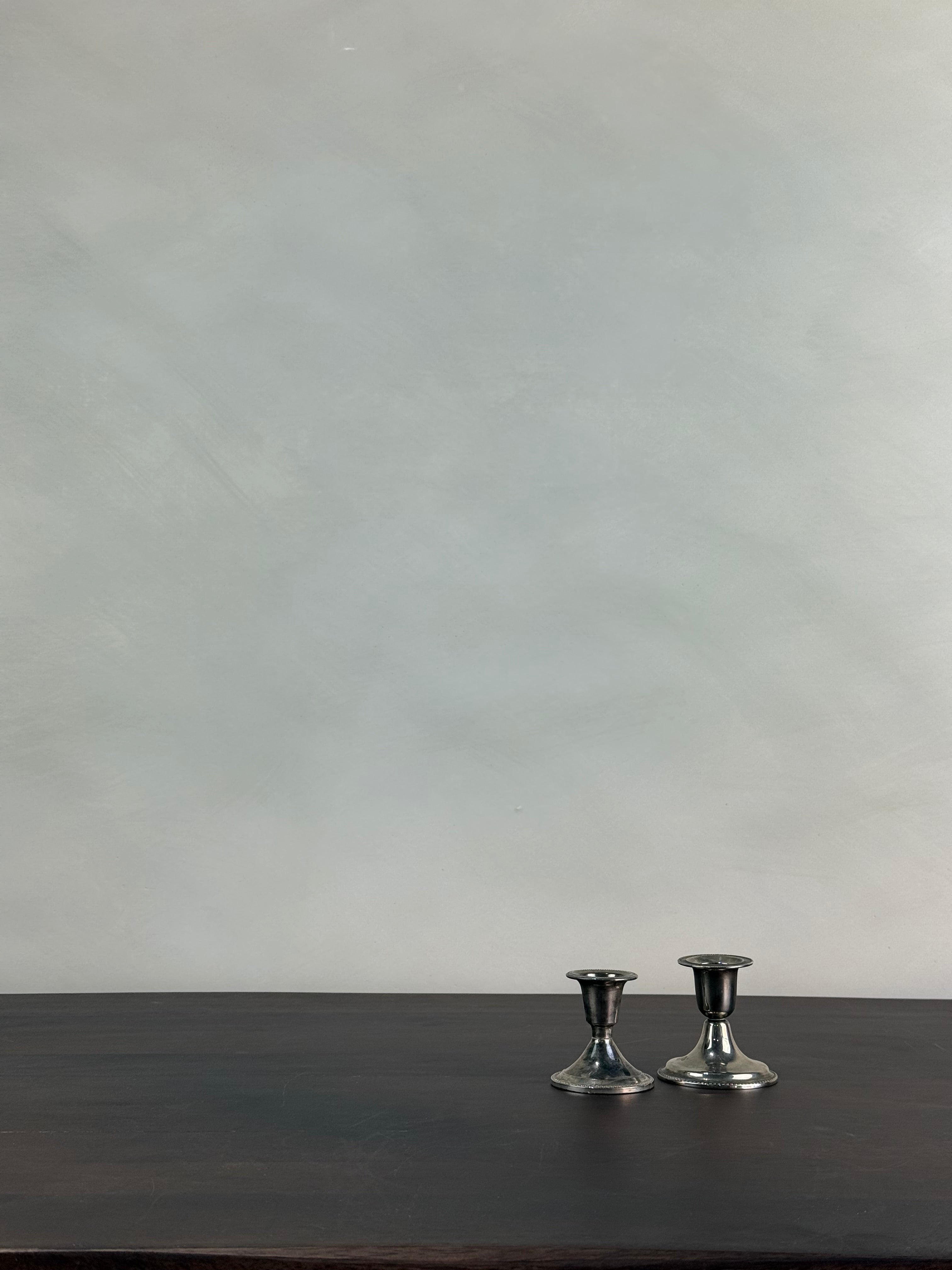 SMALL CHROME CANDLESTICKS