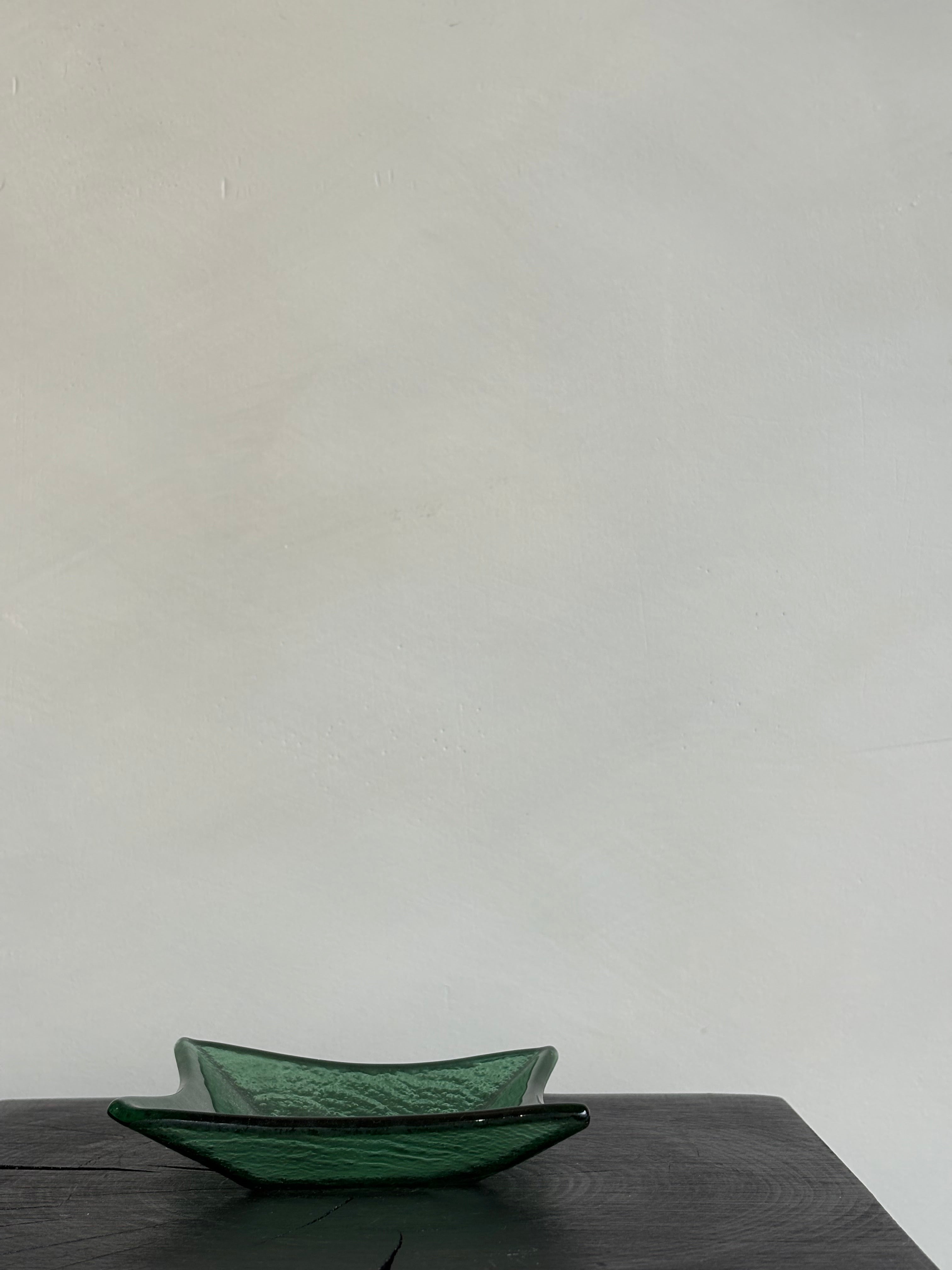 GREEN GLASS DISH