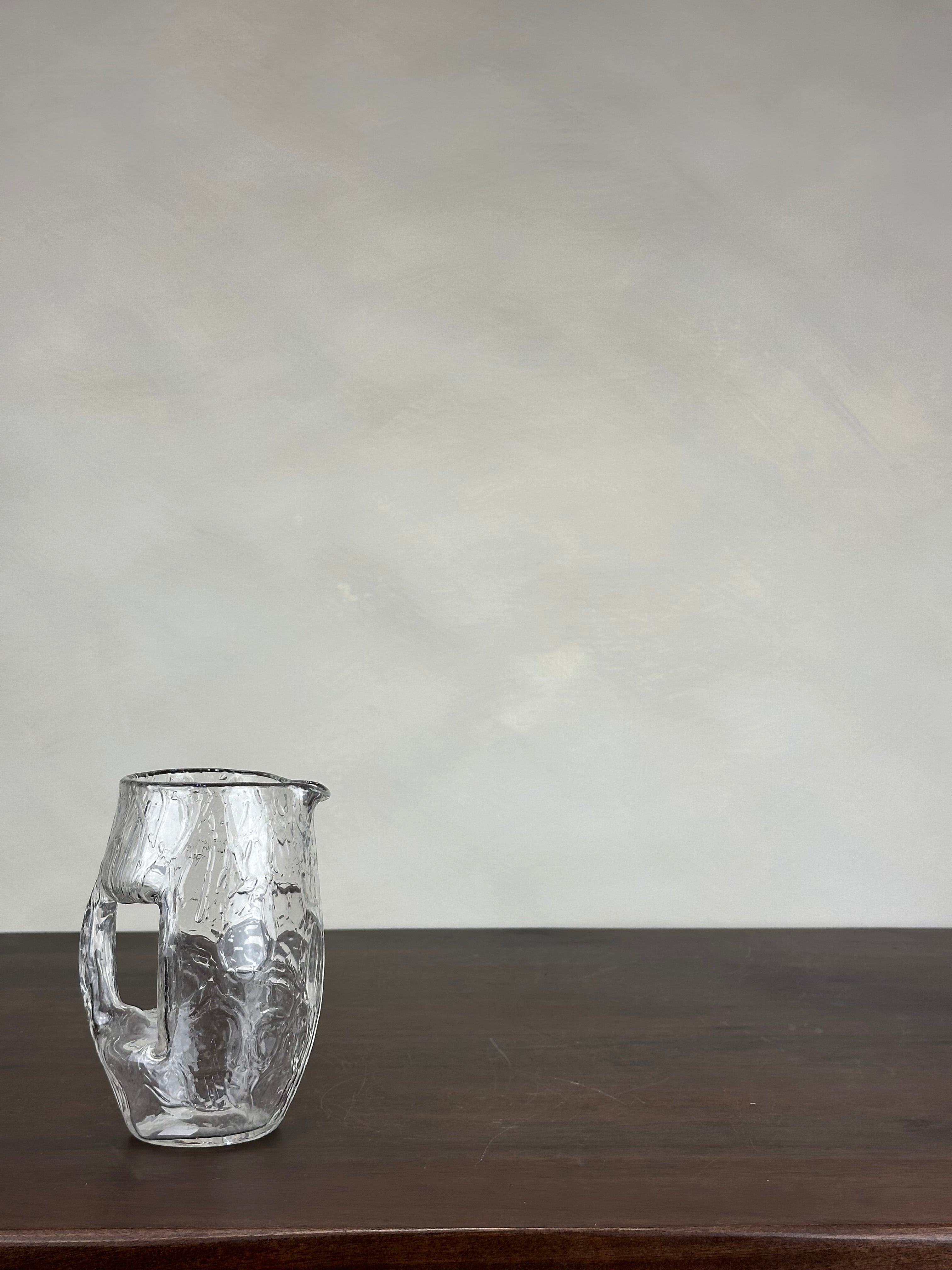 TEXTURED GLASS PITCHER