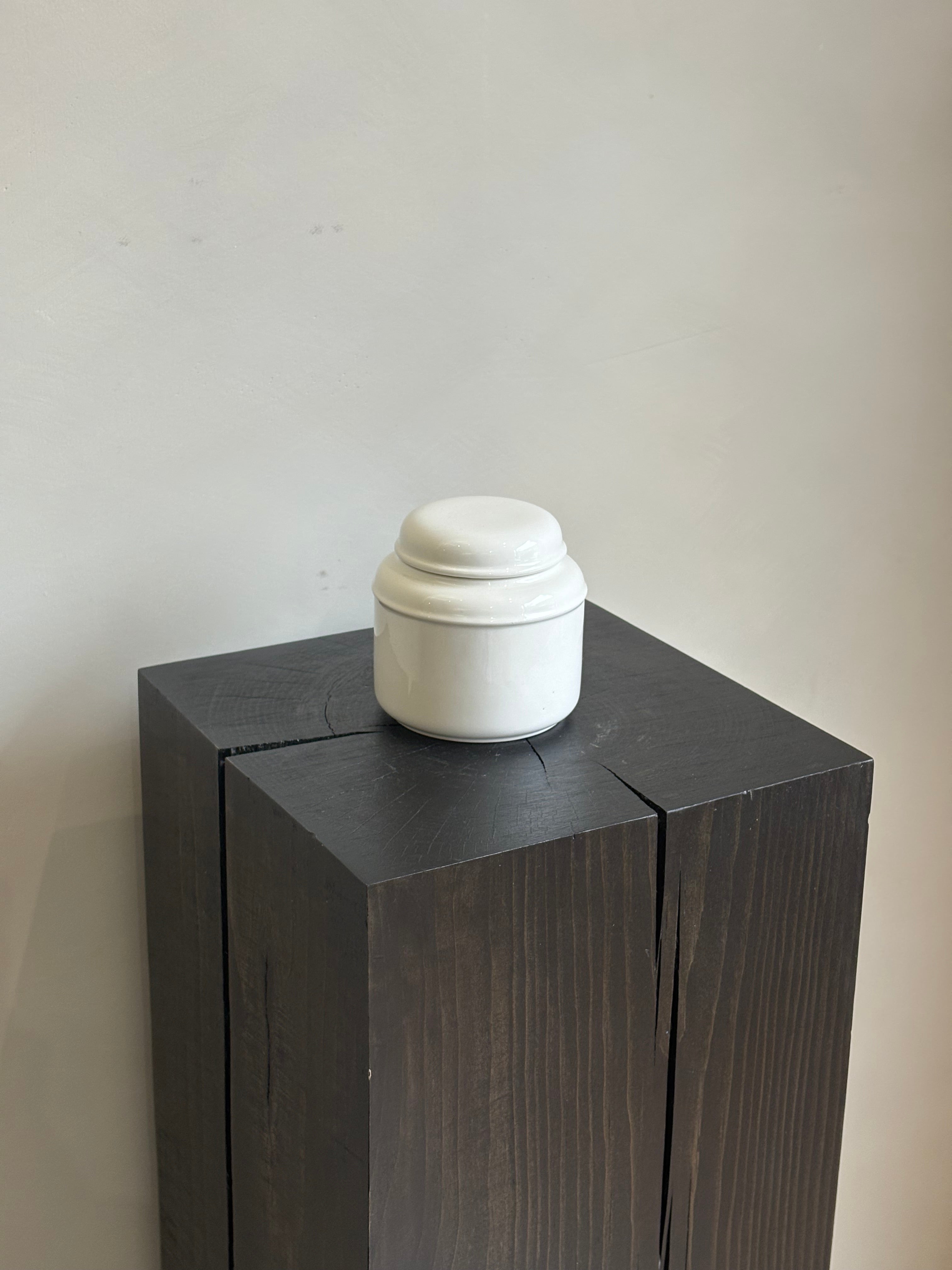 WHITE CERAMIC SALT CELLAR